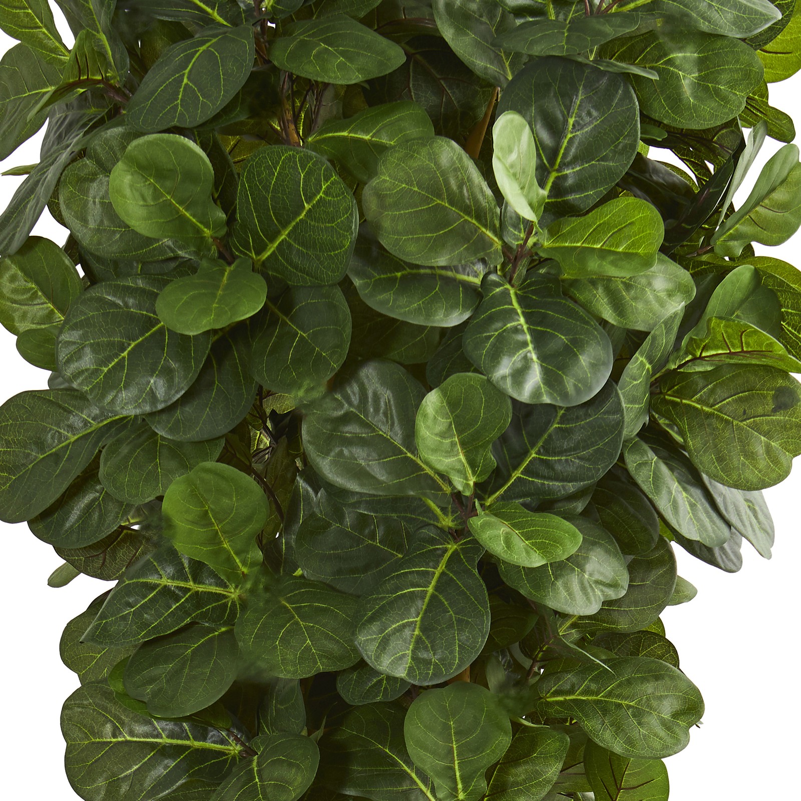 Nearly Natural Fiddle Leaf Artificial Tree in Slate Planter in Green