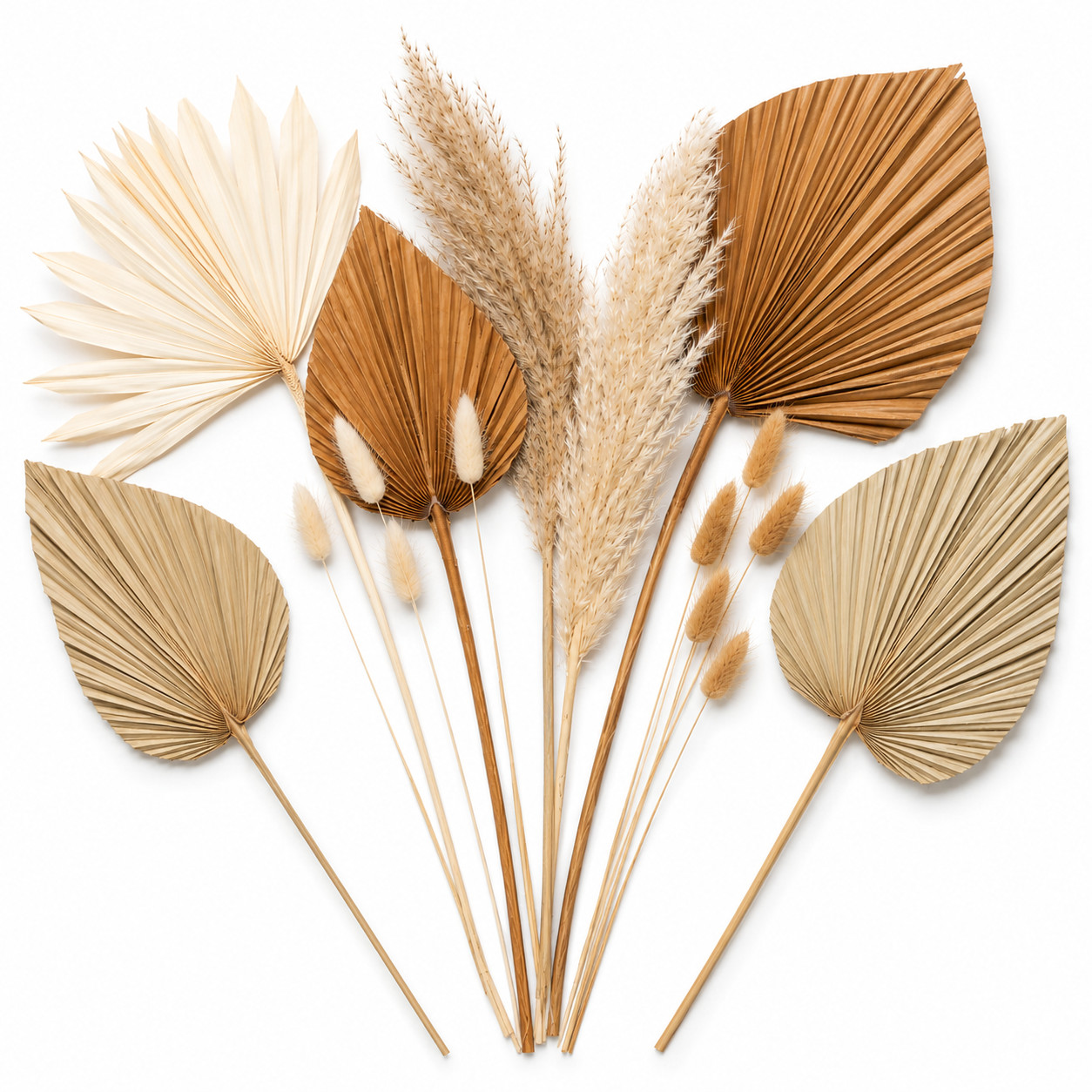20Pcs Dried Palm Leaves Pampas Grass Mix 19-20in Boho Wedding Home Decor