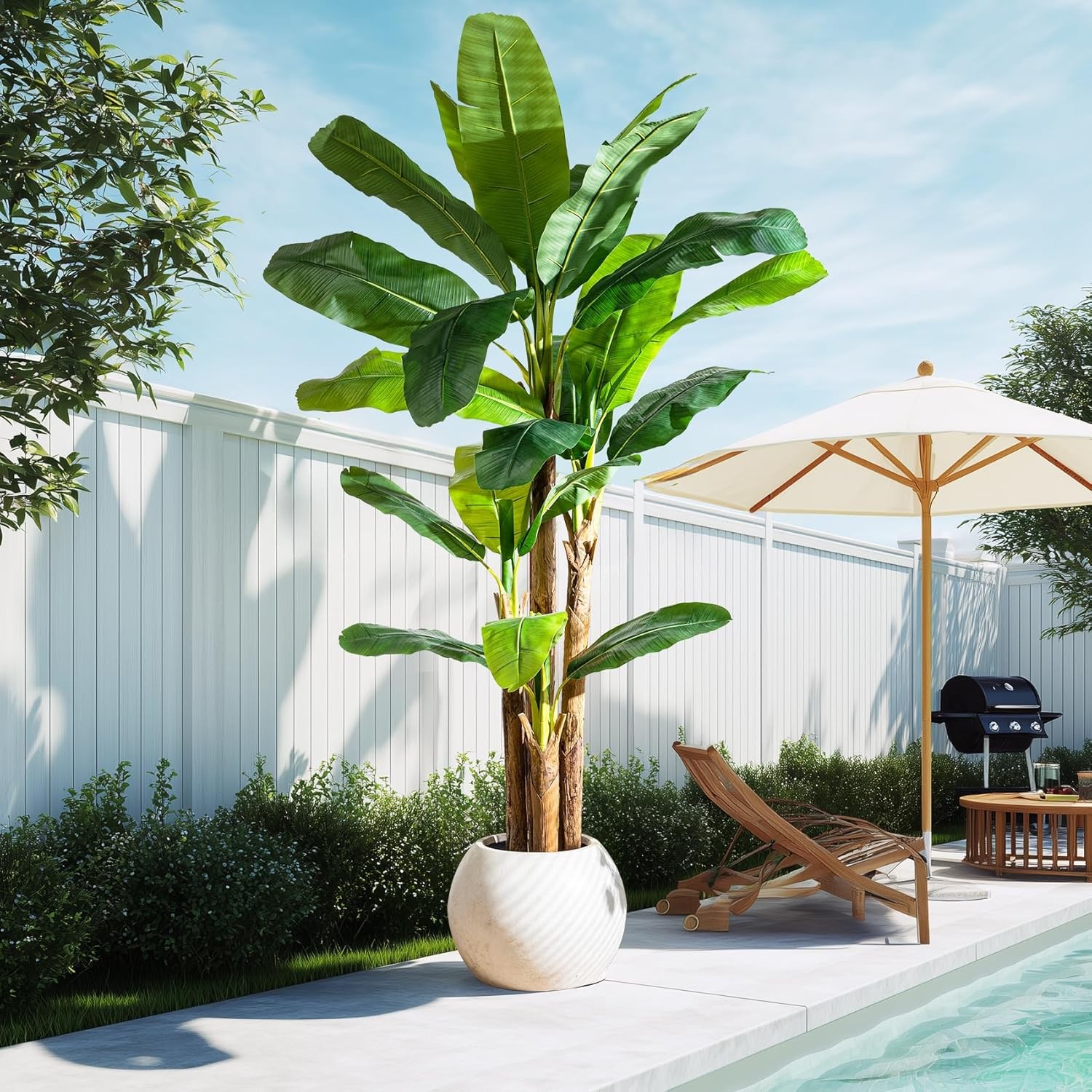 9FT Artificial Banana Tree Tall Fake Banana Leaf Plant Faux Banana Silk Tree Fau