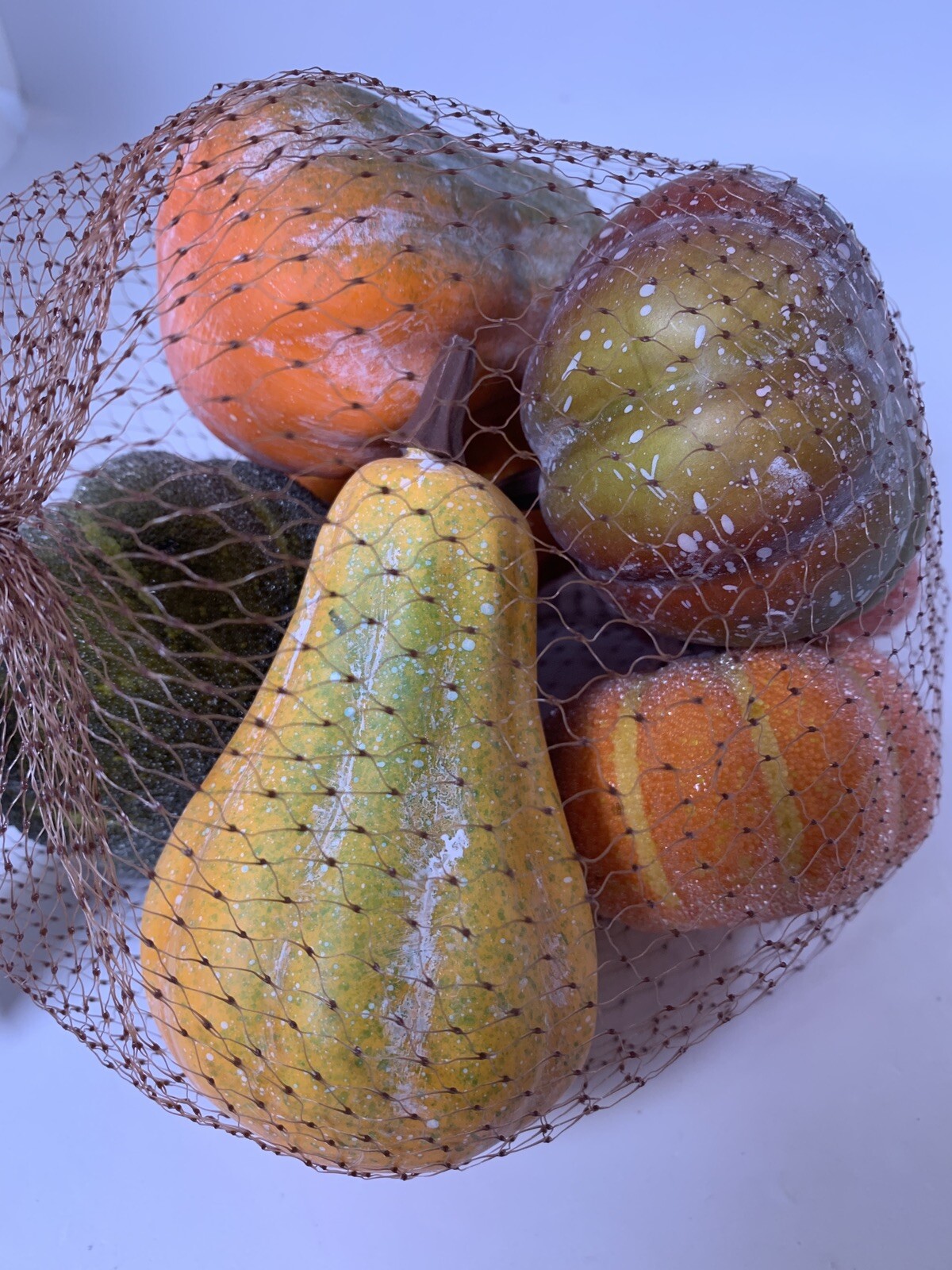 Faux Sugared Fruit Pumpkins Gourds Fall Decor Sonoma Small 3″ sizes