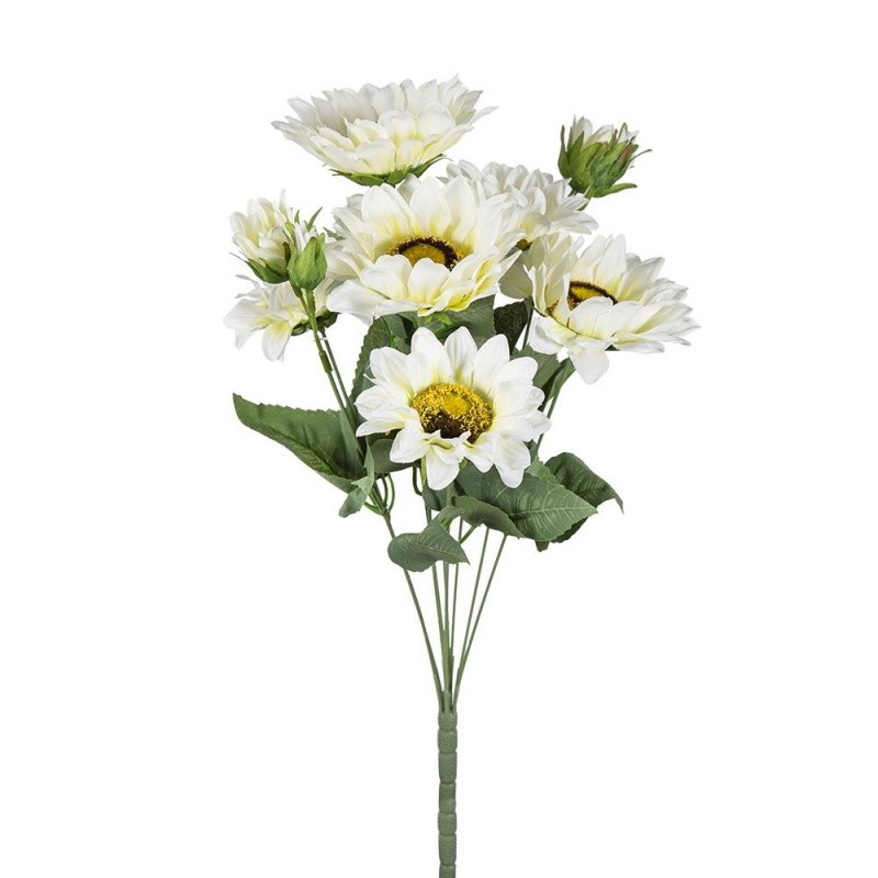 4pack, Artificial Cream Sunflower Bush, Garden Home Table Flower Decor