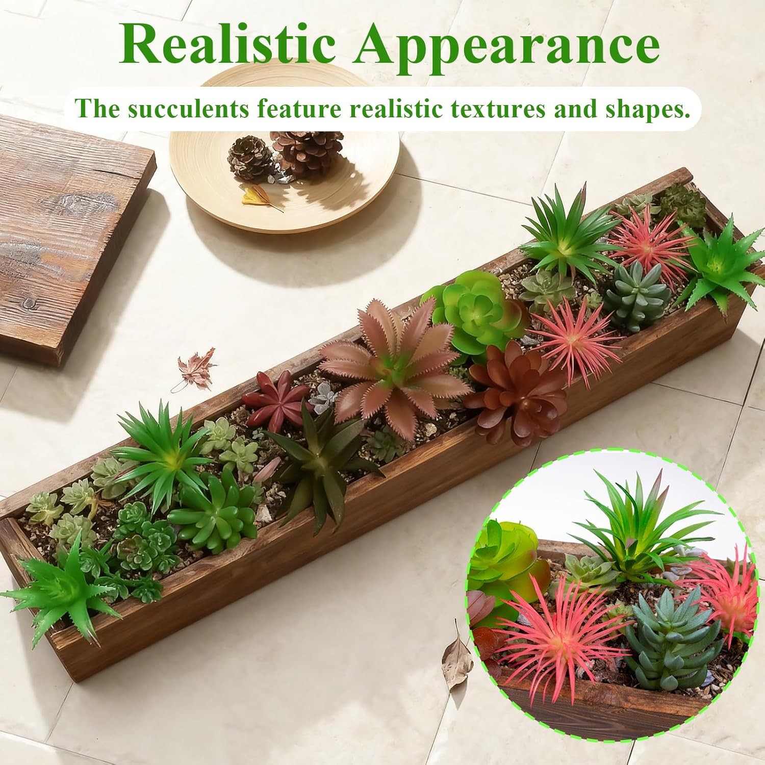 16 Pcs Artificial Succulents Plants Faux Plastic Succulents Assortment in Green