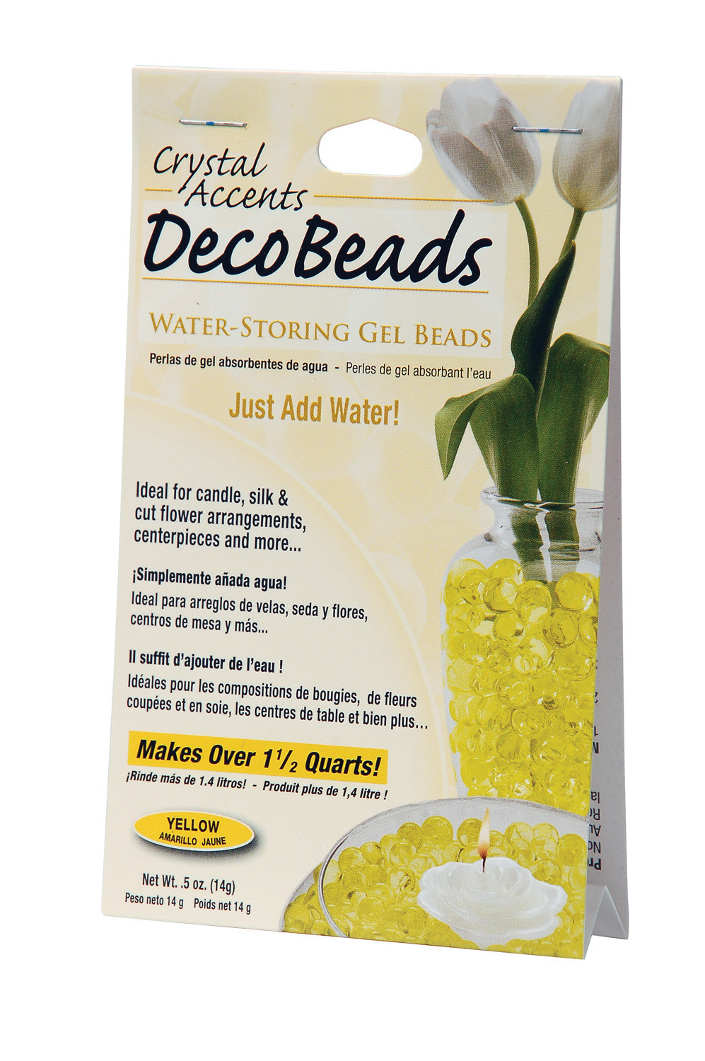 Crystal Accents Deco Beads – Yellow 14g Retail Package