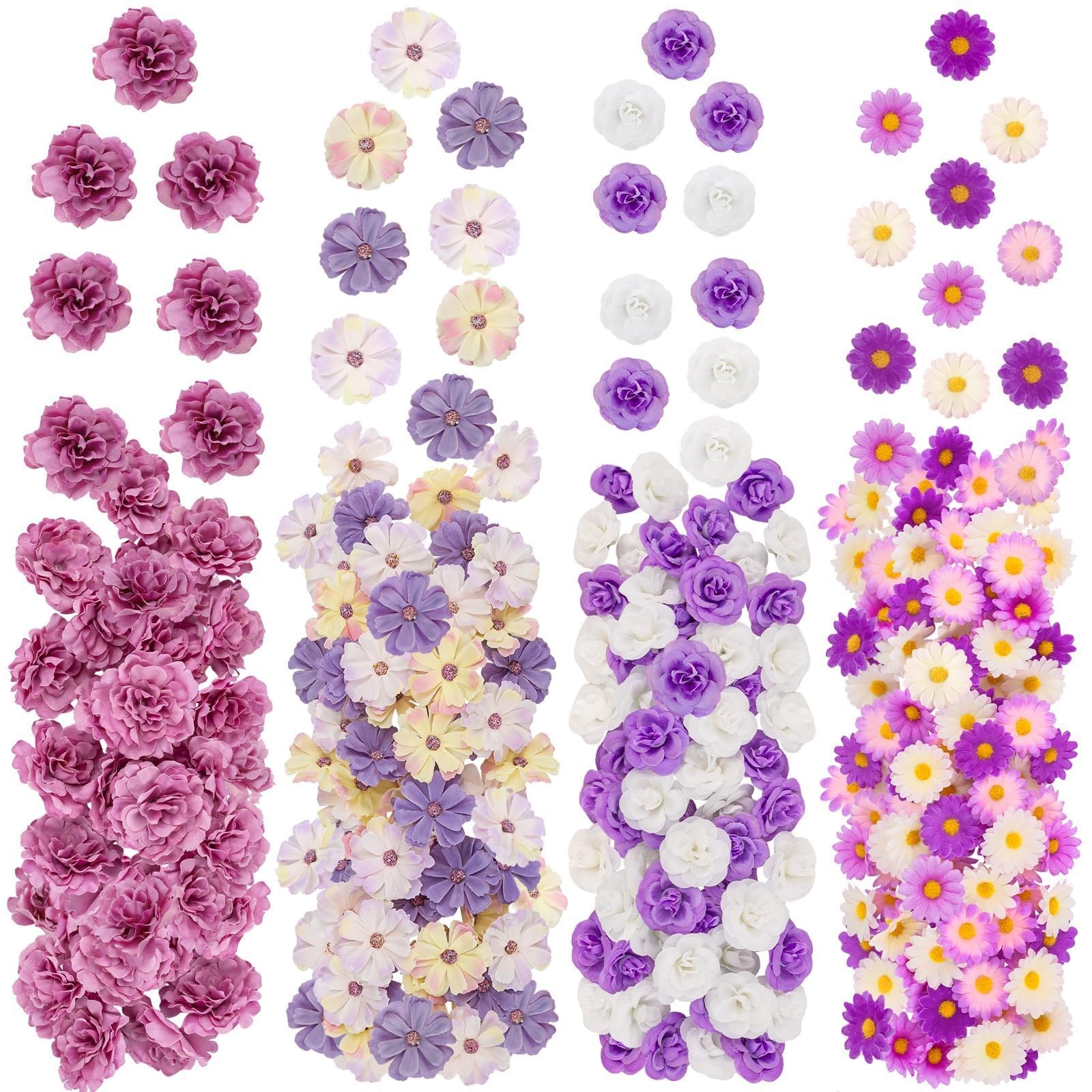 310 Pcs Fake Flower Heads Mini Artificial Flower Bulk Silk Flowers for Decora…
