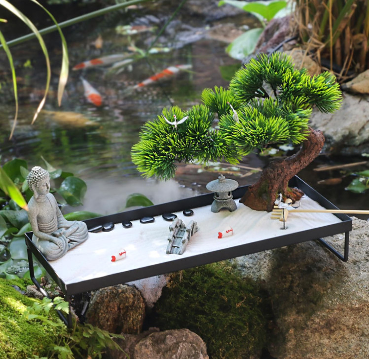 Decoración zen japonesa con jardín de arena y Buda para mesa oficina hogar,Nuevo