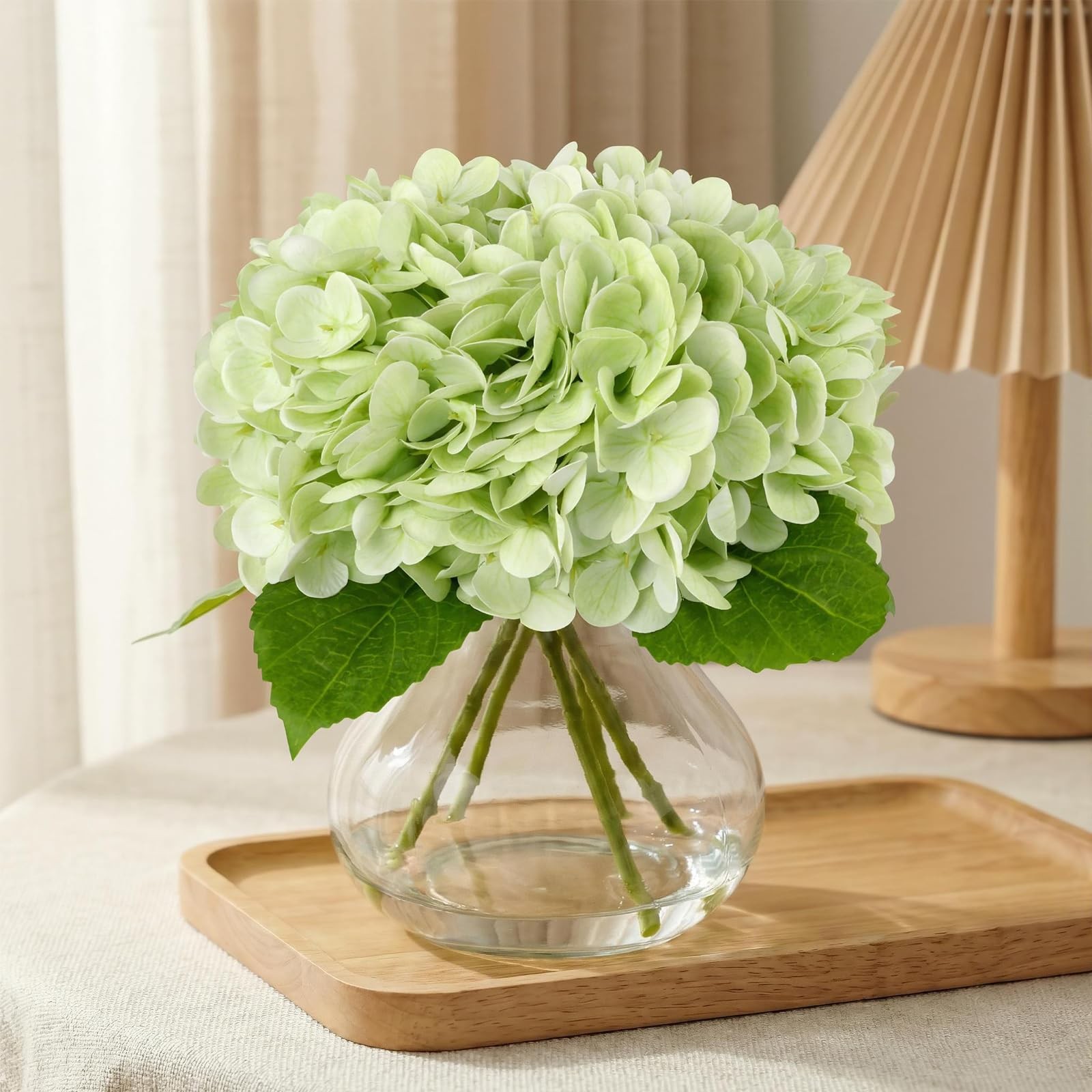 Real Touch Artificial Hydrangea in Vase,Premium Faux Flowers with Faux Water …