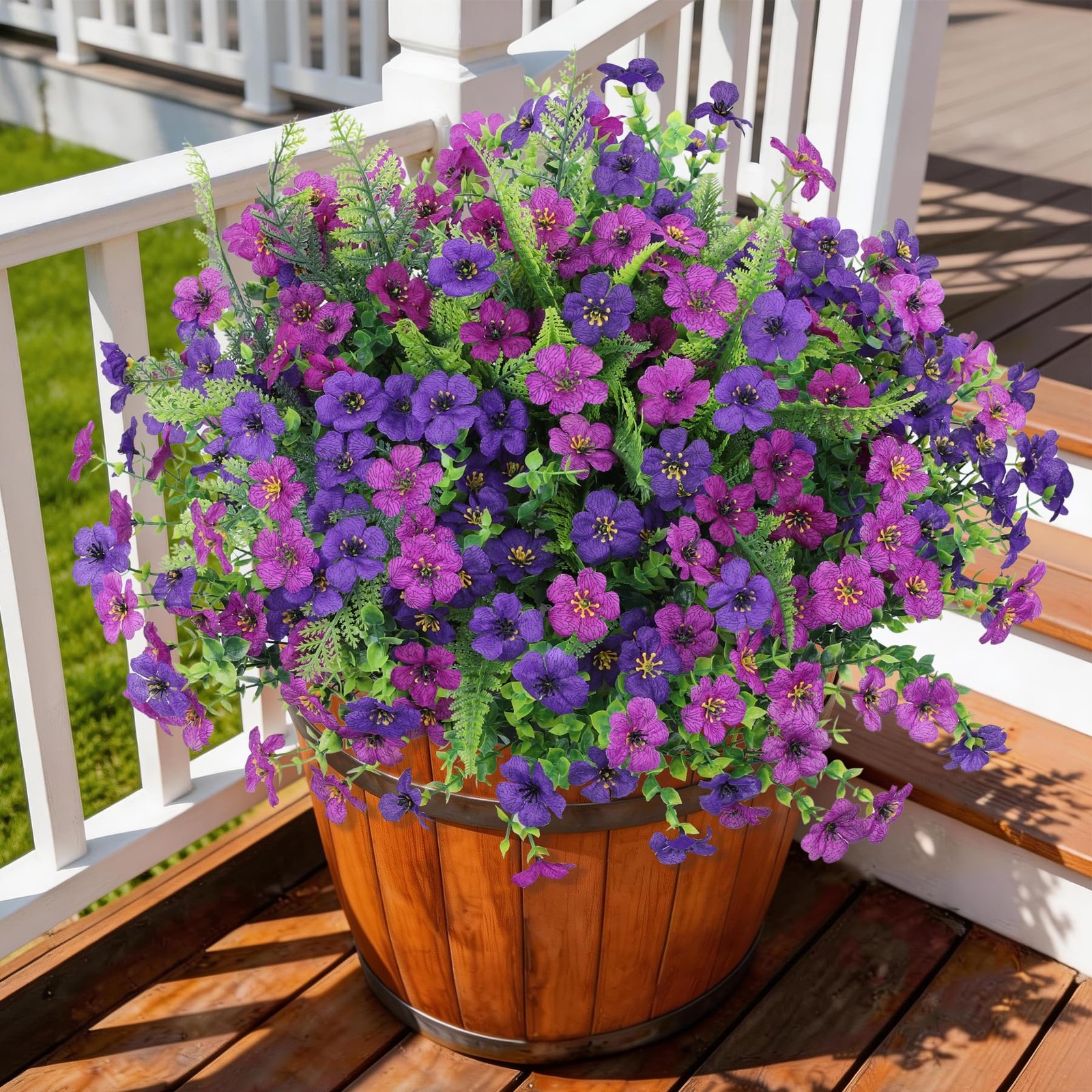Artificial Flowers for Outdoors Faux Plants Fake Flowers Spring Summer Decora…