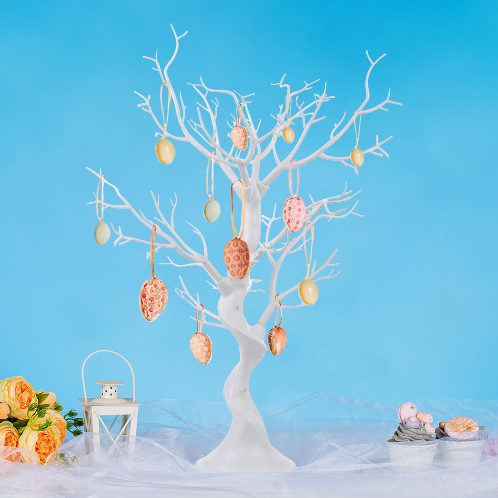 Small Artificial Tree for Table Centerpiece White Fake Trees 1.9FT Faux Tree …