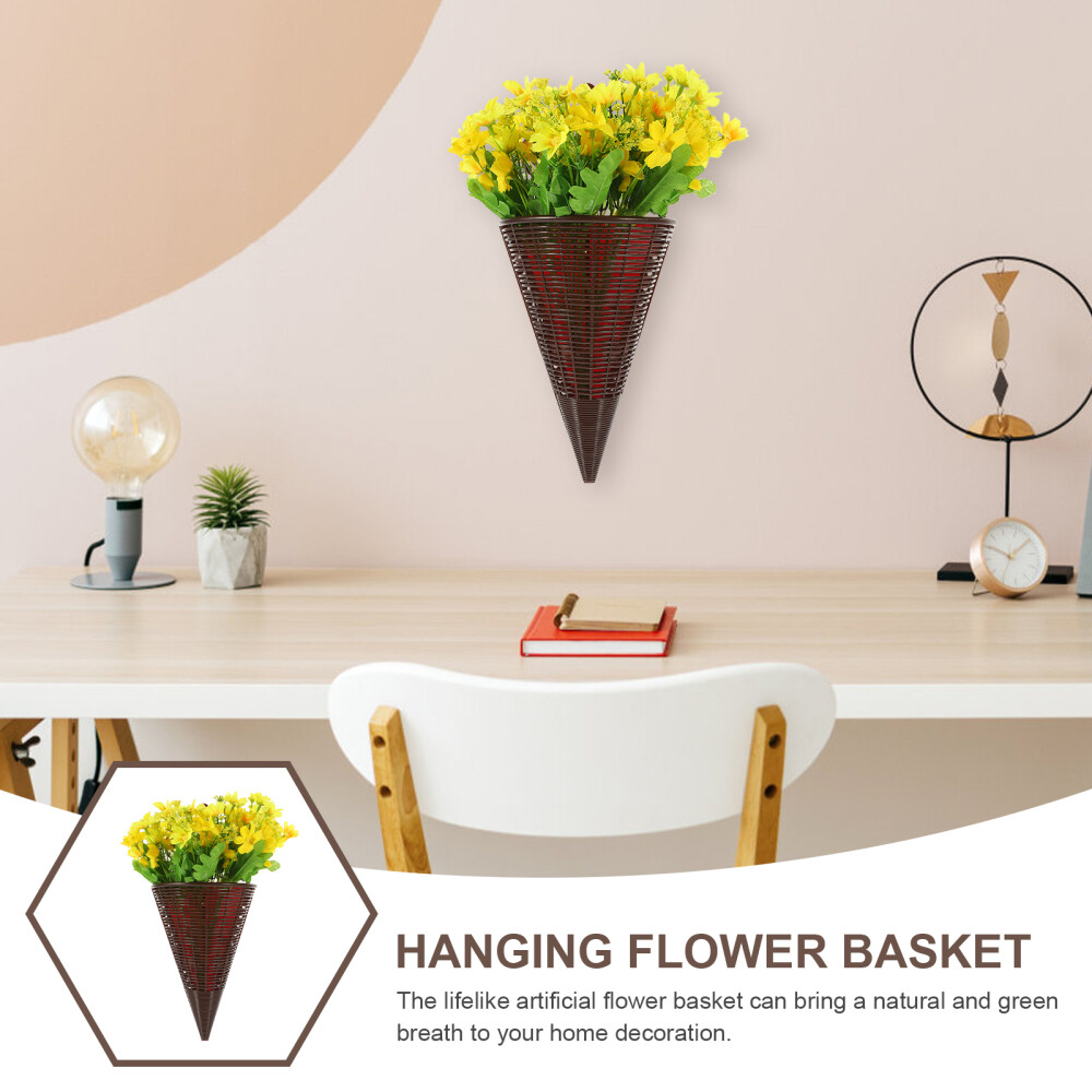 1PC Artificial Hanging Flower Basket Artificial Flowers Basket Front Door