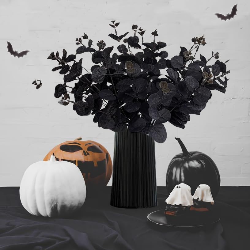 Stunning 5-Piece Black Eucalyptus Stems – Create Elegant Floral Arrangements