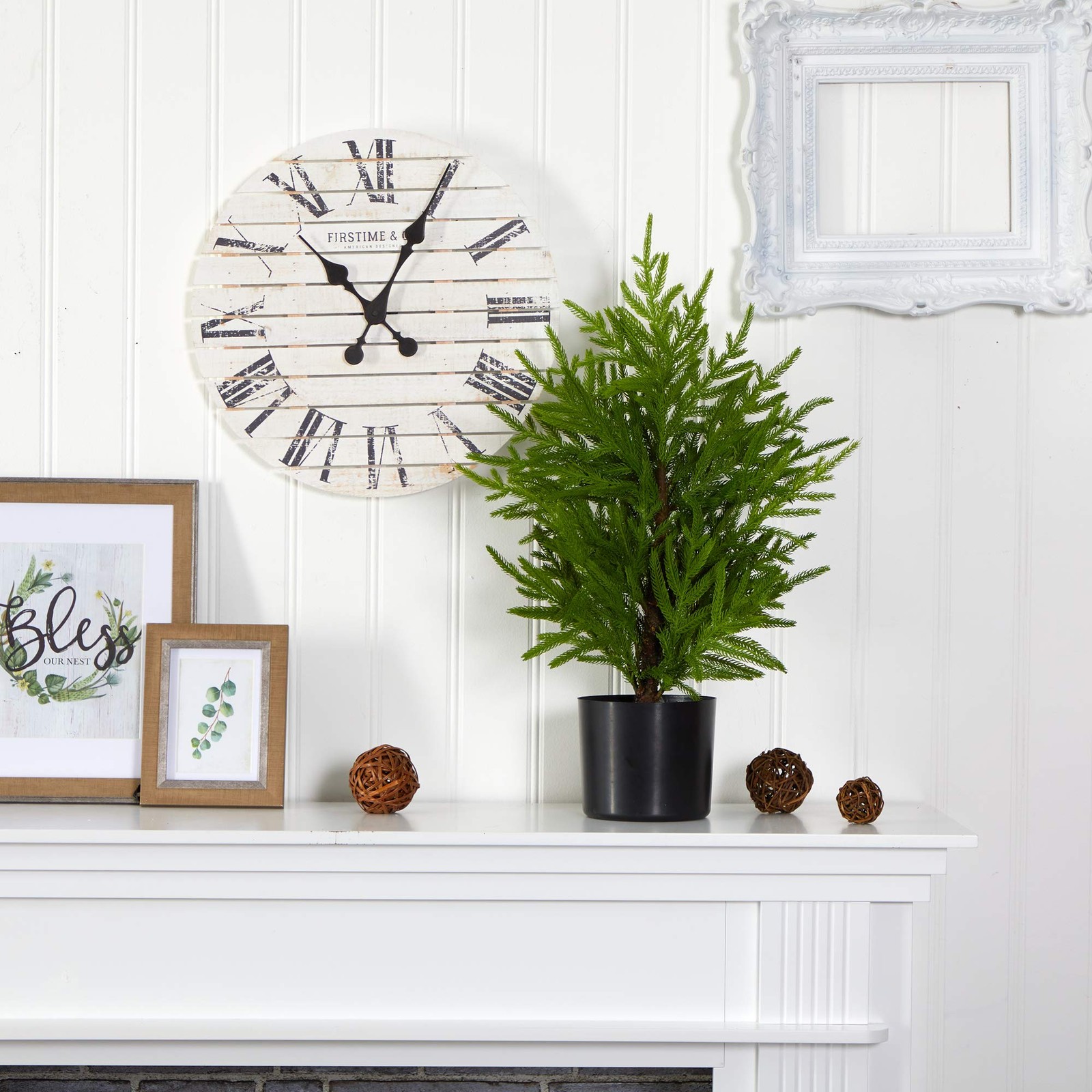 Nearly Natural 2ft. Norfolk Island Pine Look Artificial 2ft, Green
