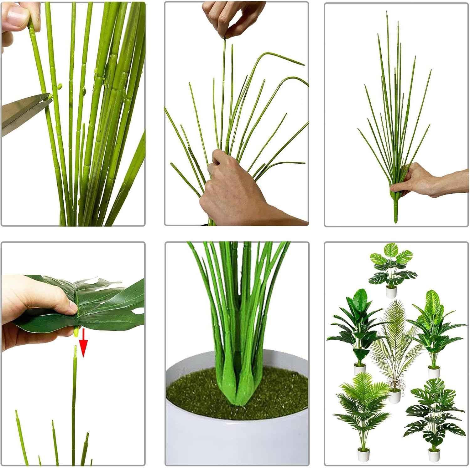 Artificial Areca Palm Plant Fake Tropical Tree Faux Plants in Pot for Indoor
