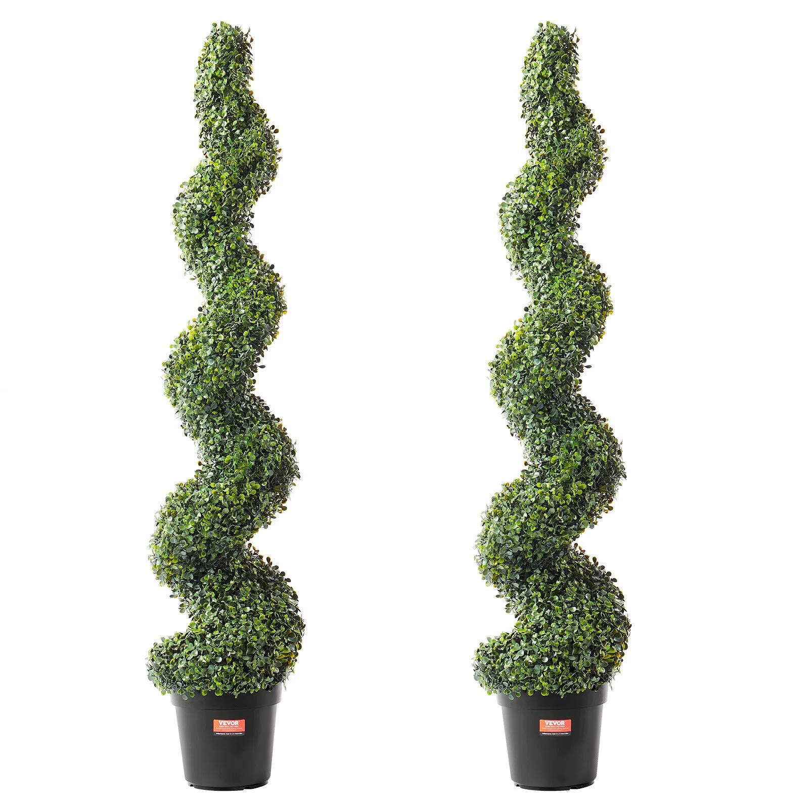 Artificial Boxwood Topiary Tree, 60 inch Tall (2 Pieces), Spiral Faux Topiary Tr