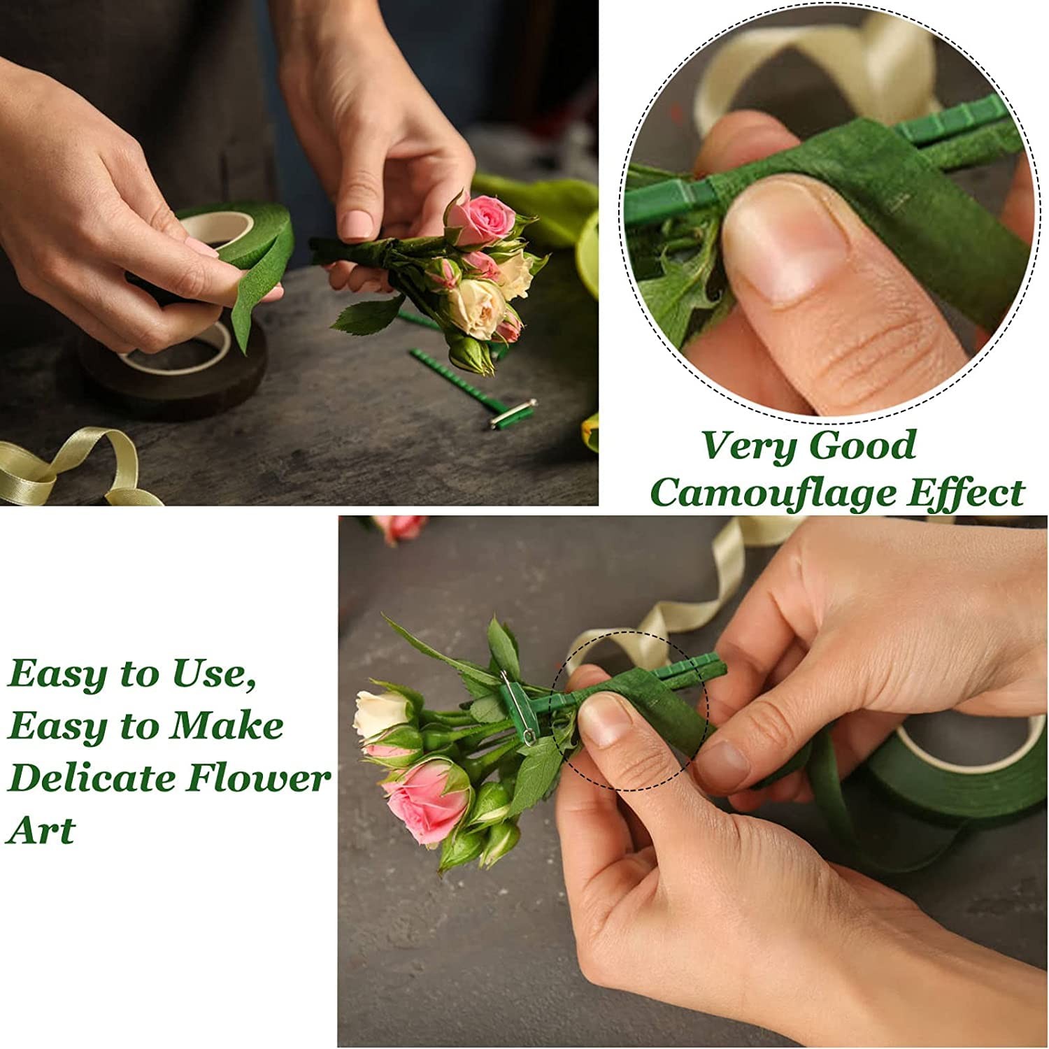 Floral Arrangement Kit W/ Green Floral Tape 22 Gauge Floral Wire Stems 26 Gauge