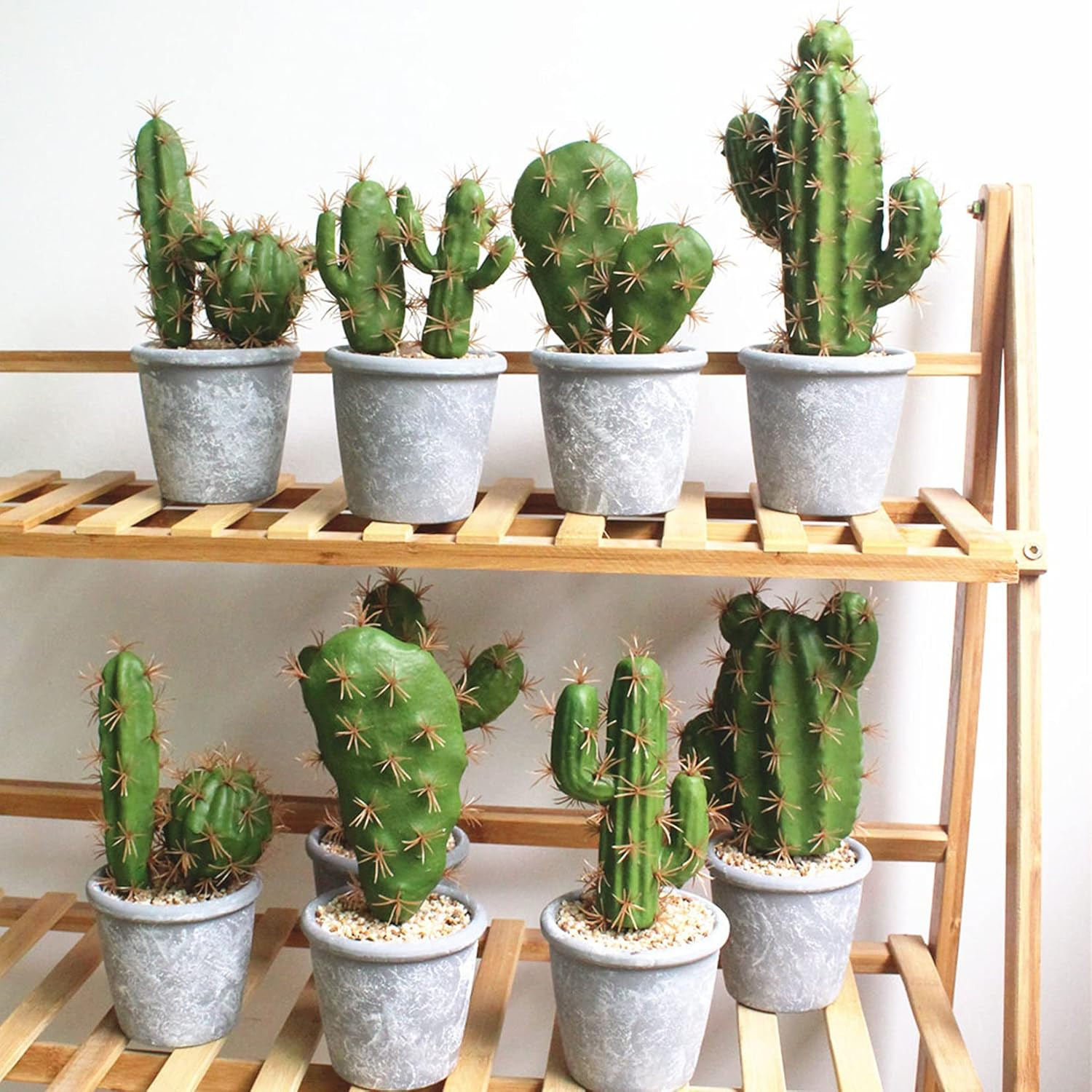 6 Pcs Artificial Cactus Faux Cactus Plant Flower Arrangement Green Plant Mate…