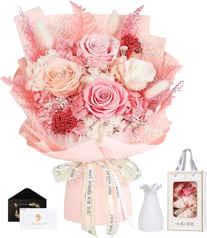 Preserved Rose Bouquet, 2 Day Shipping, Valentine’s Gift For Her