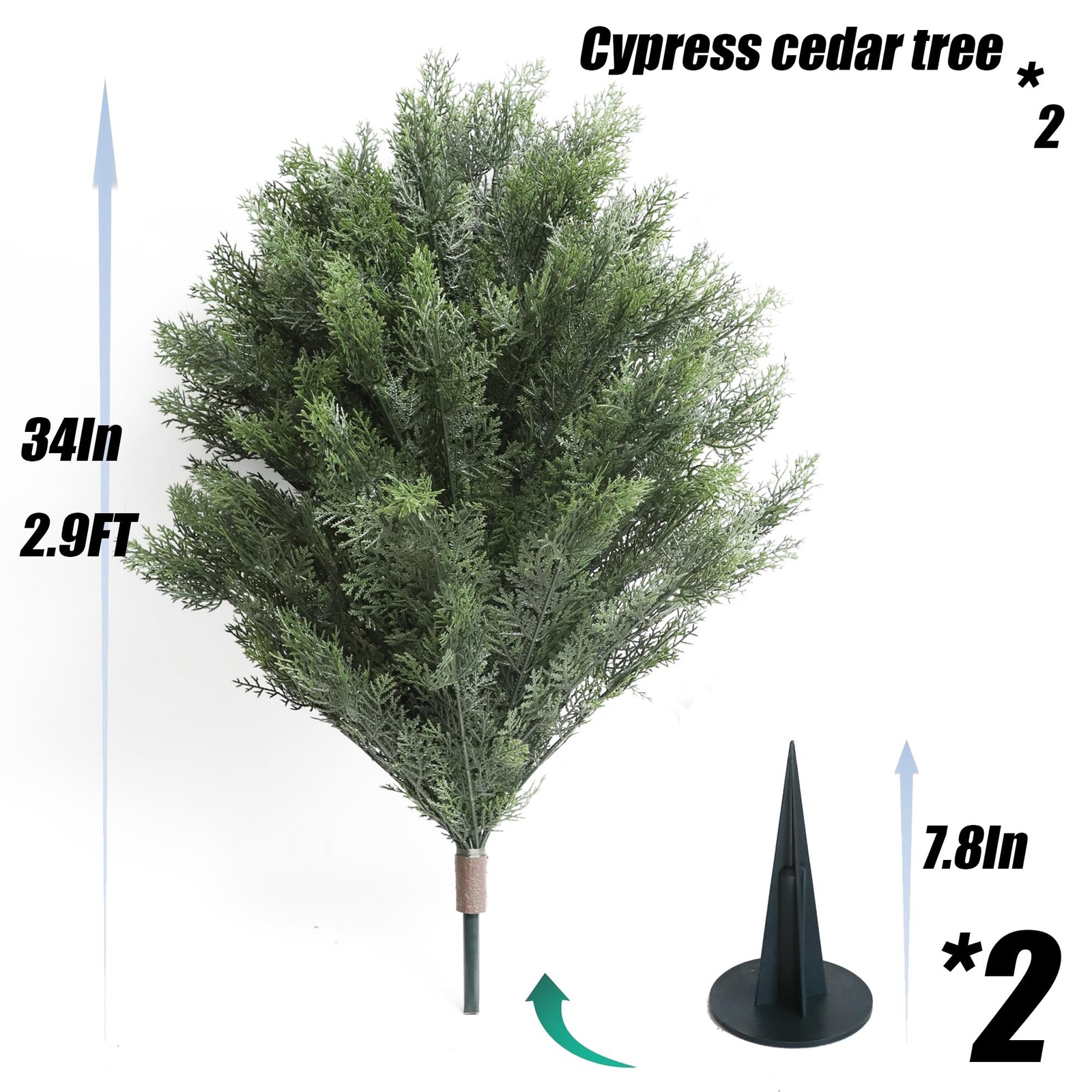 40” Uv Rated Cypress Topiary Soil Insertion W/spike Cedar Artificial Bush indo