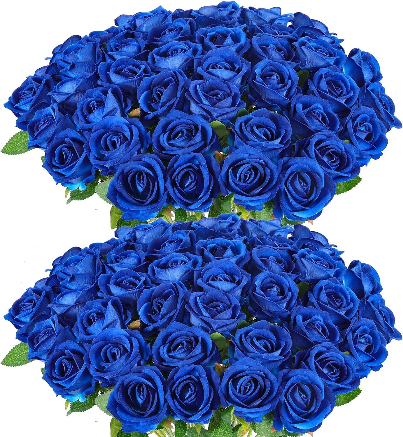 50 Pcs Artificial Roses in Bulk, Fake Velvet Silk Roses Realistic Rose for Weddi