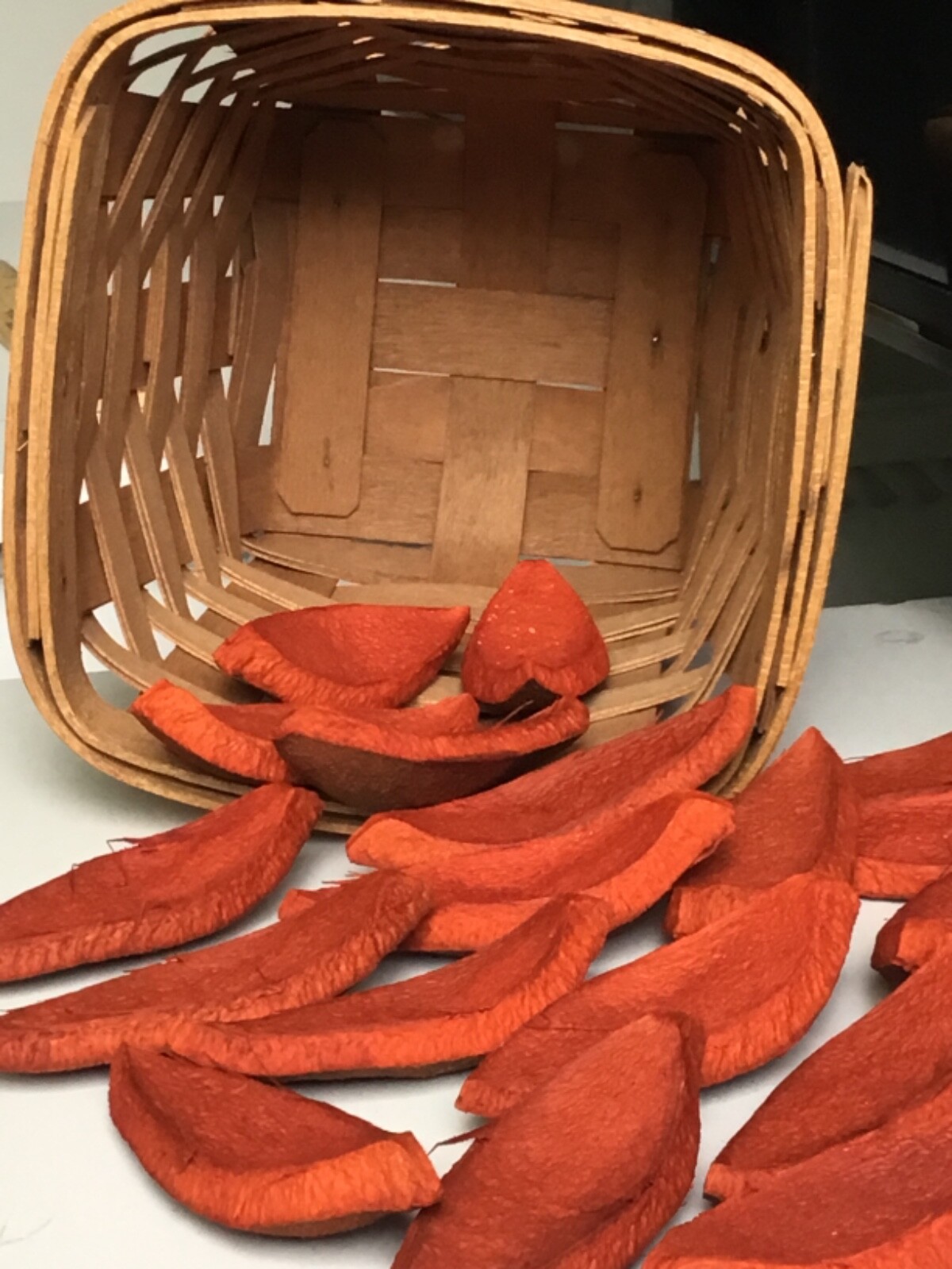 Hawaii Bob’s 20pc Orange Wood Pieces Floral Decor Coastal Decor Dried Decor