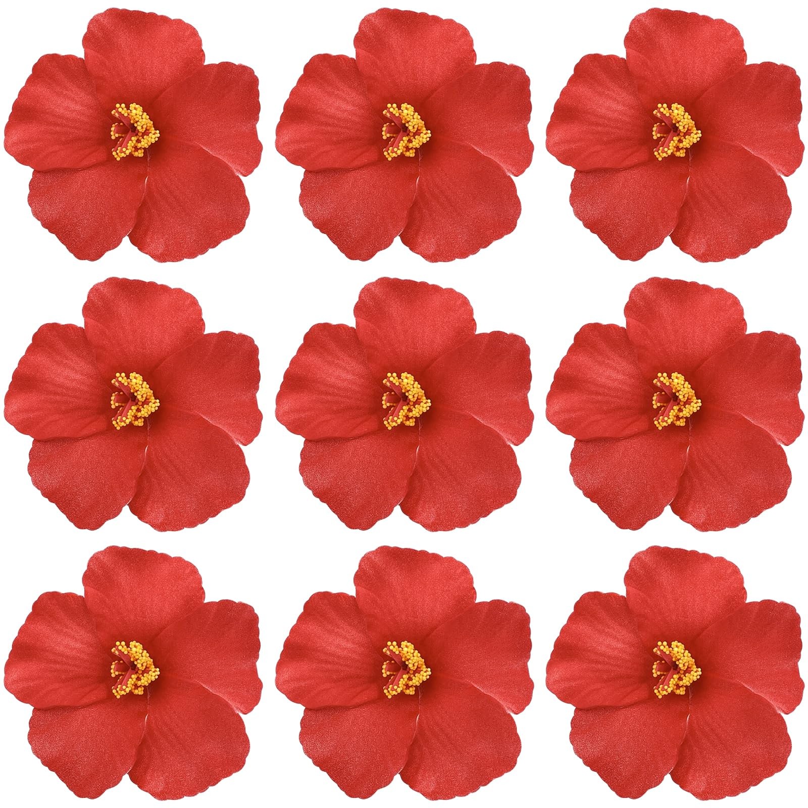 20Pcs Hibiscus Flowers Artificial Hawaiian Floral Faux Tropical Flower Hawaii…