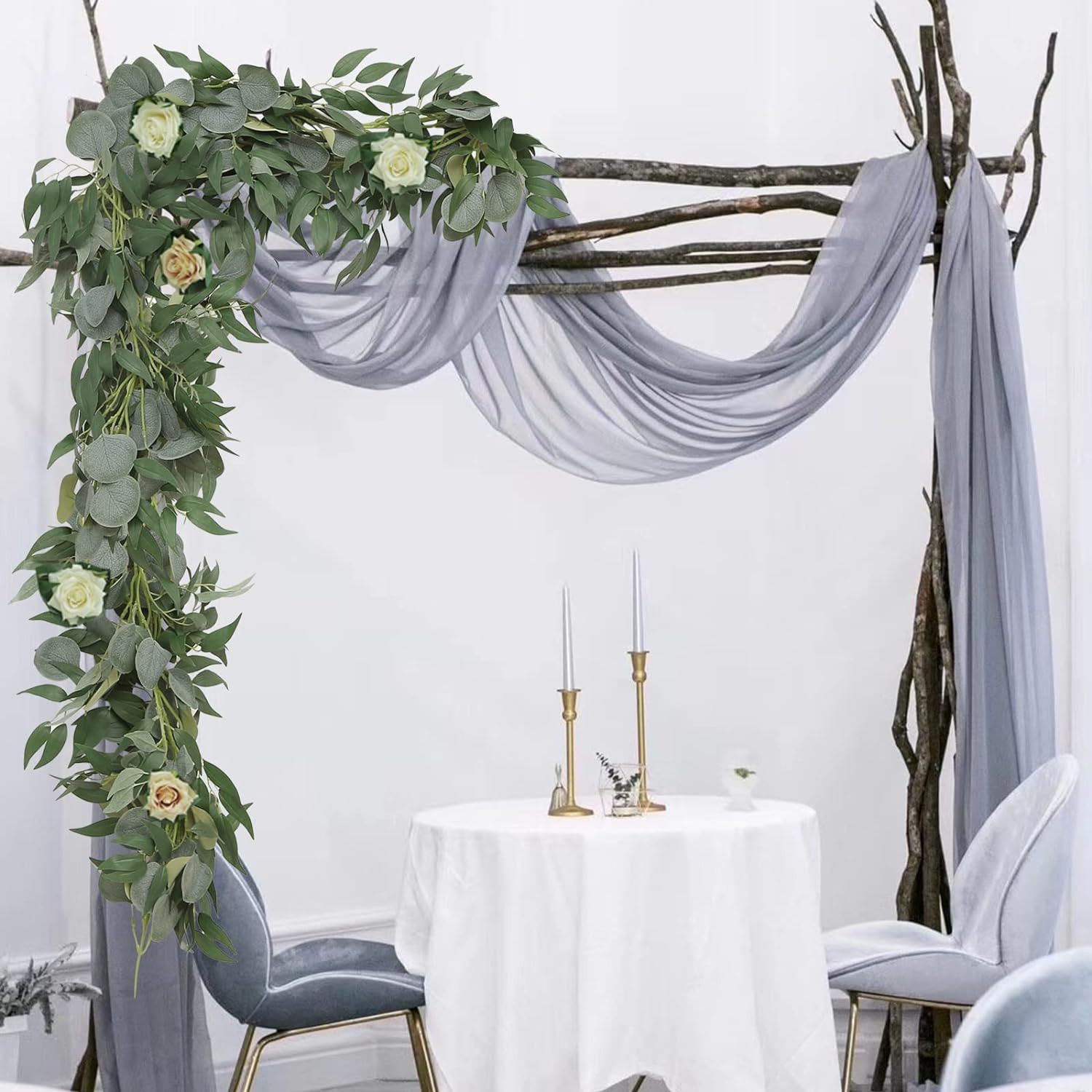 6 Pack Faux Eucalyptus Garland 6.5ft for Wedding Arch & DIY Decor