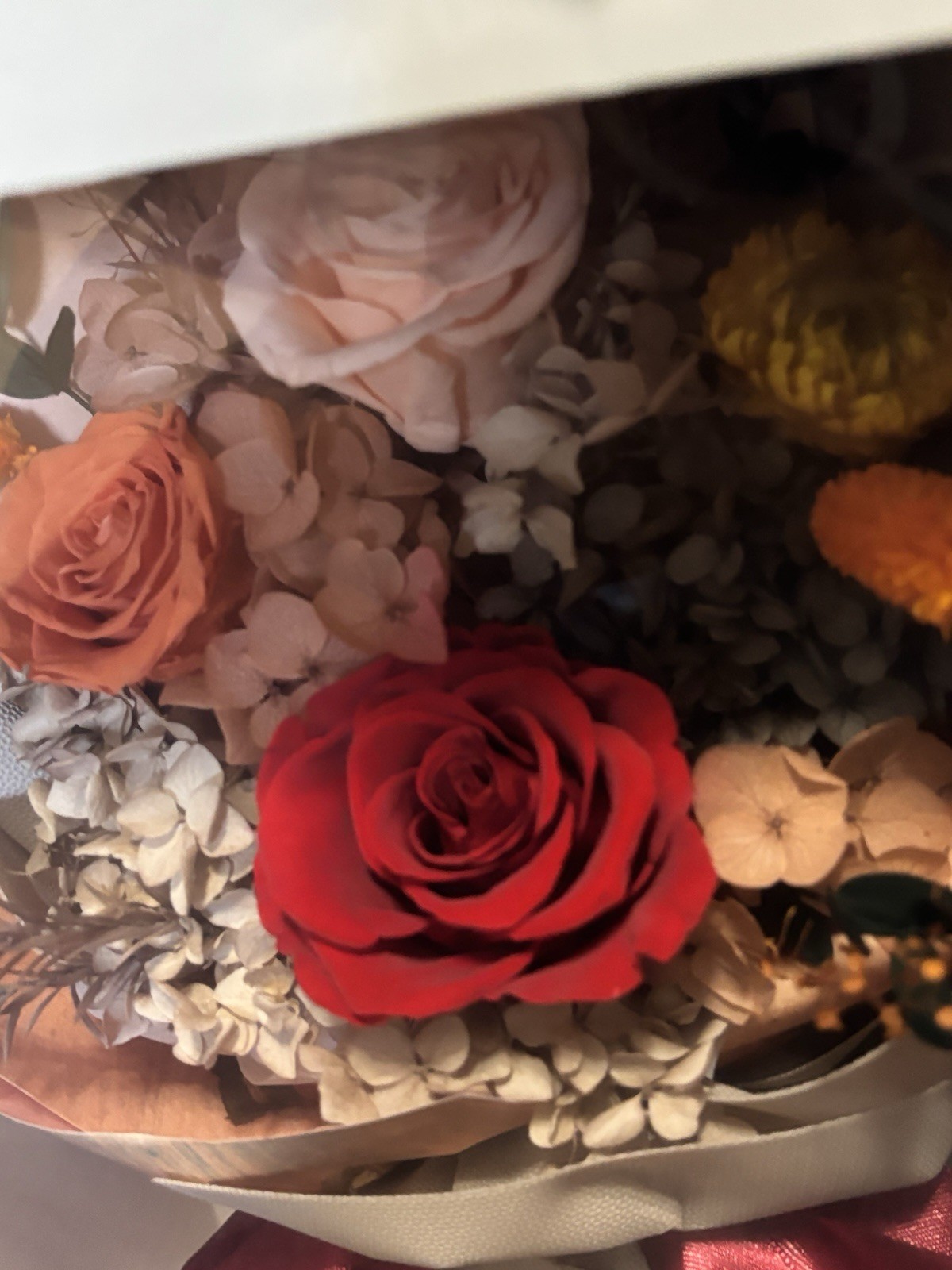 Preserved Flower Bouquet Flowers Gift Valentines Anniversary Mixed Flowers Box
