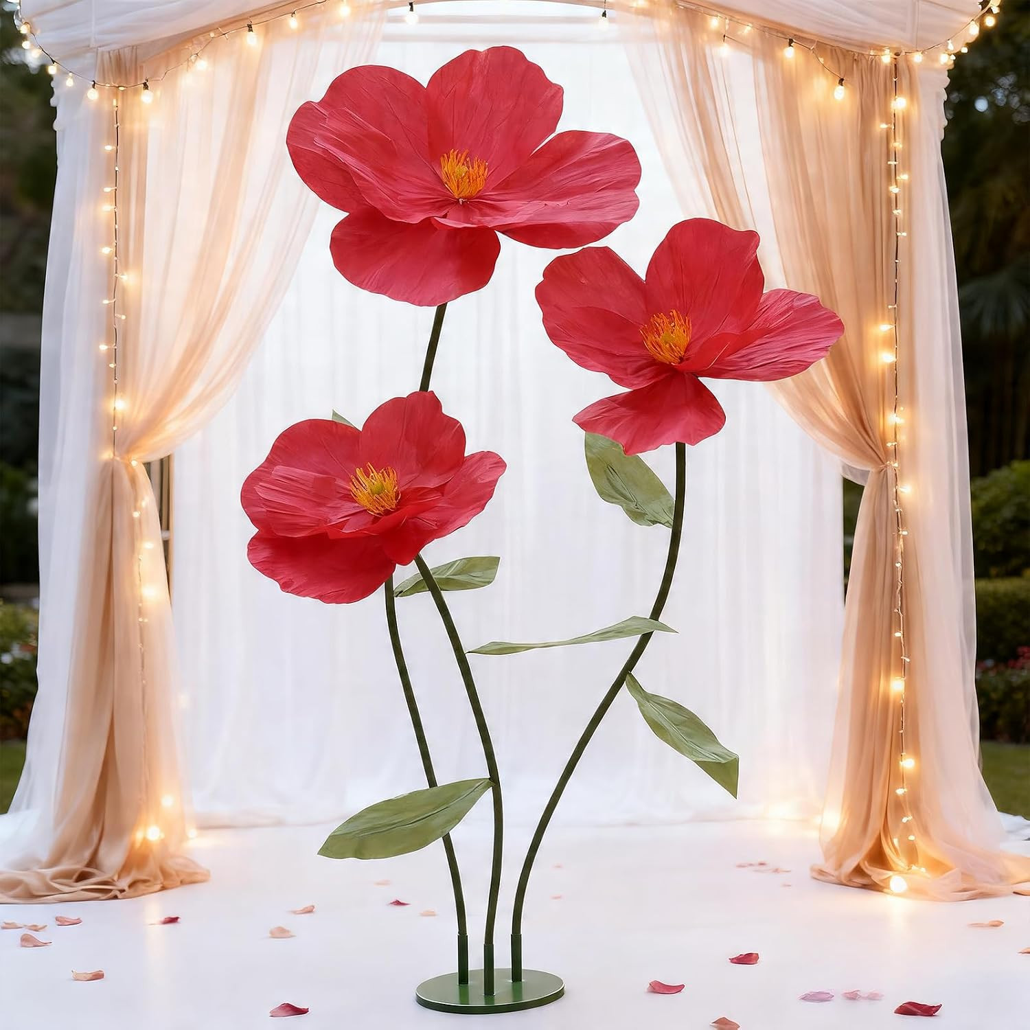 Giant Artificial Flowers for Decoration with Stand,Large Paper Flowers for Weddi