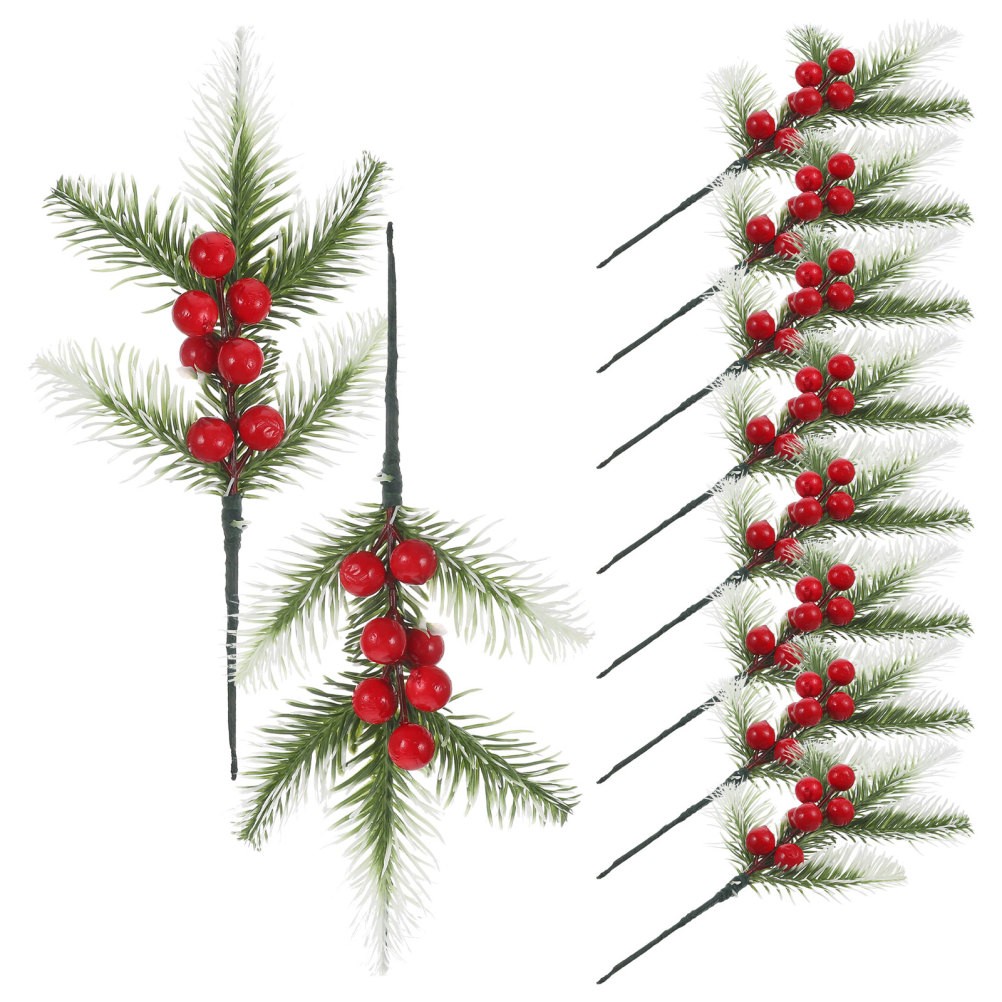 10Pcs Fake Berry Picks Assorted Color for Christmas Ornaments and DIY Projects