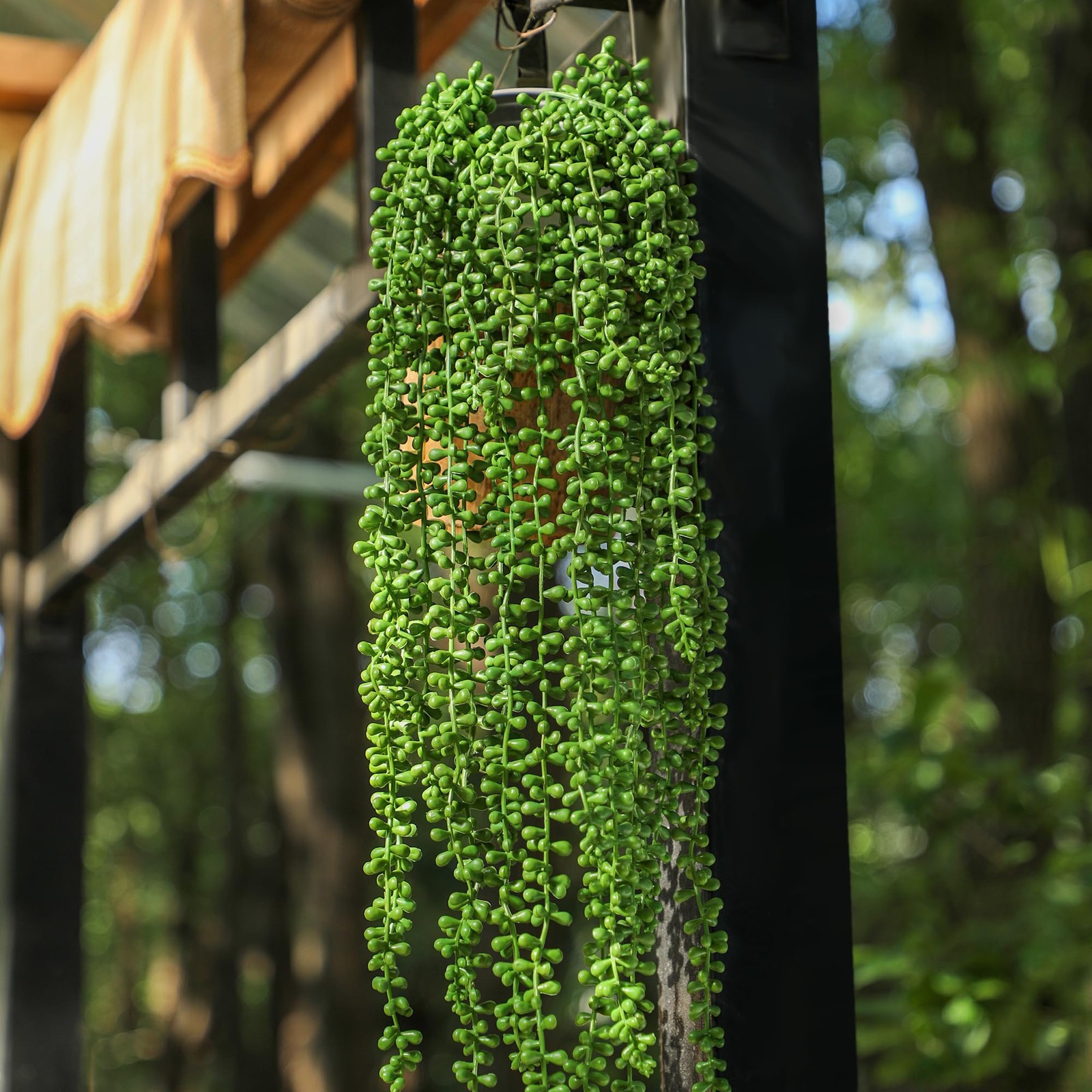 3PCS Artificial Succulents Hanging Plants,27.5 Inch Fake String of Pearls Gre…