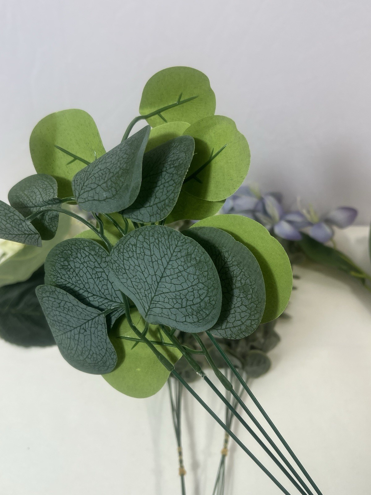 Set Of Assorted Artificial Floral Stems Hydrangea Blooms & Eucalyptus