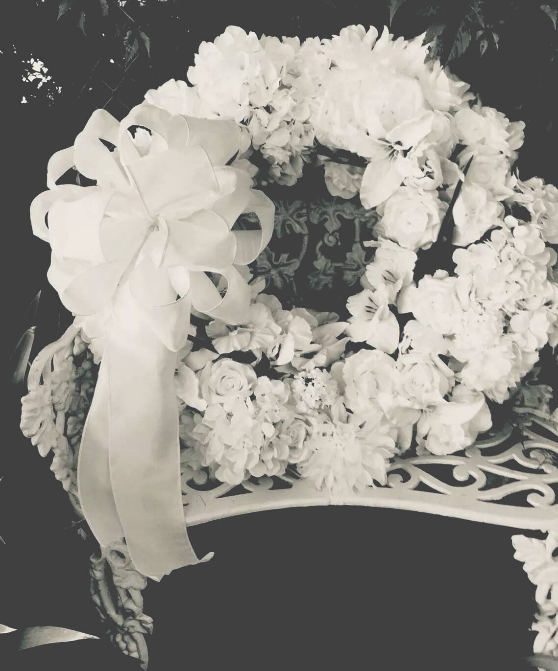 Modern 24” Pure White Wreath, Wedding, Bridal, Peaceful, And Keepsake