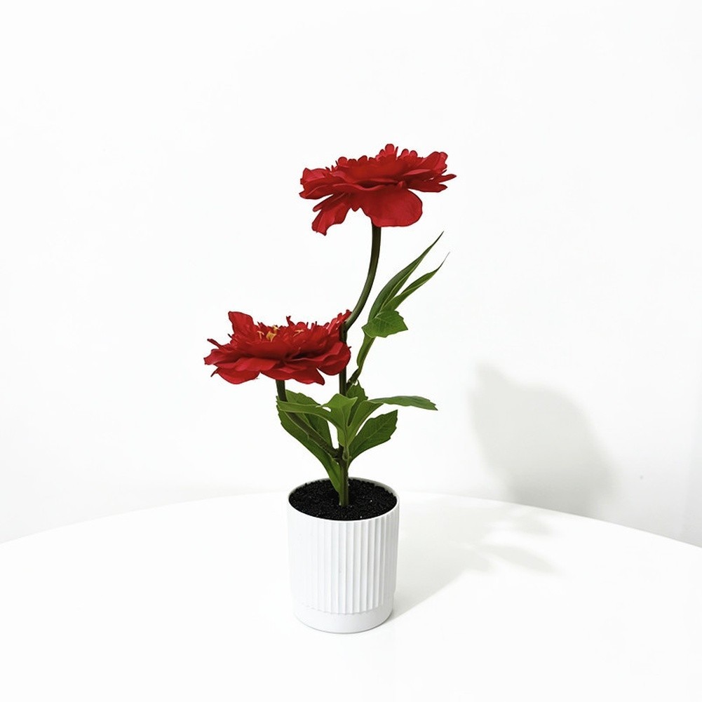 Fake Peony Bonsai Silk Plastic Flower Plant for Living Room Decor 27cm