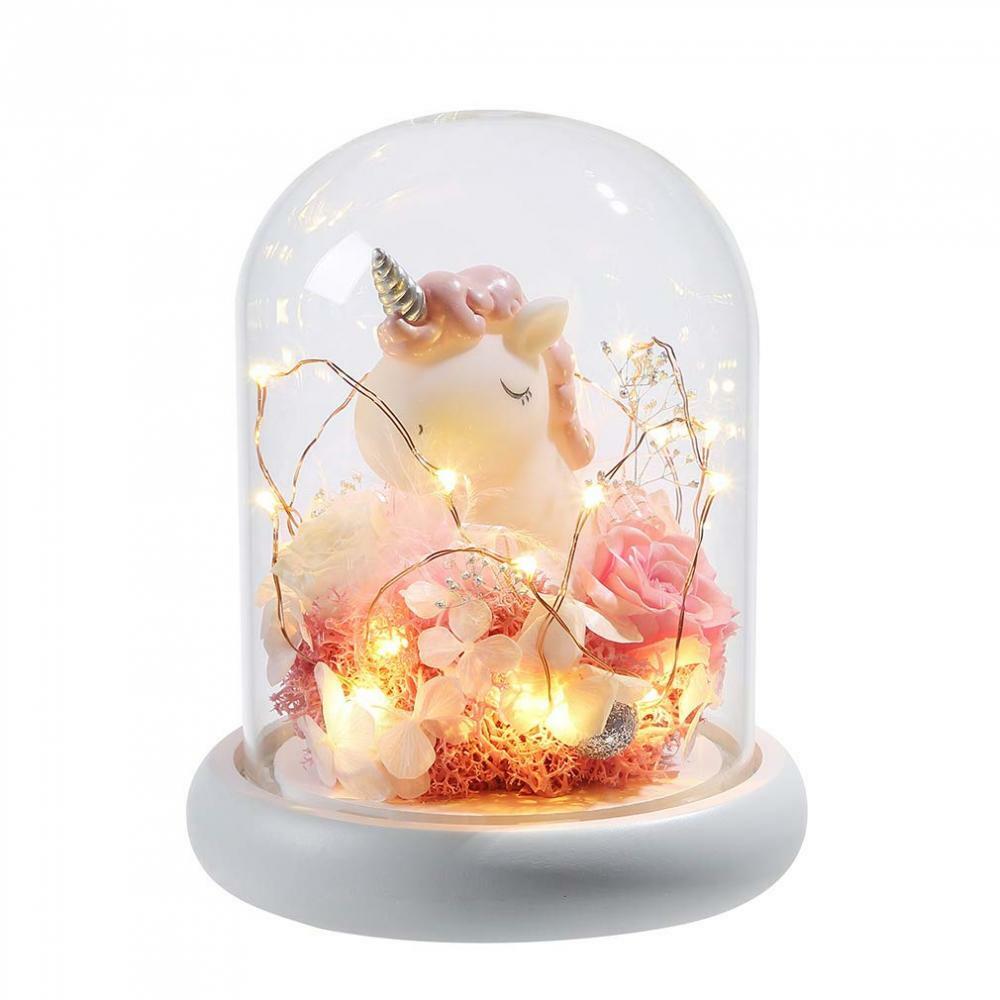 Continuelove Preserved Fresh Rose and LED Light in Glass Forever for her…