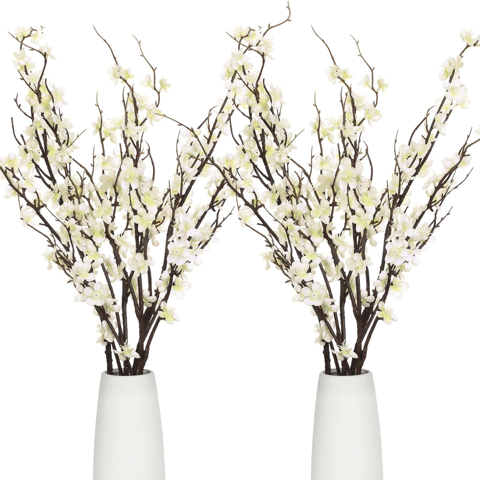Yuxung 8 Pcs 37.4 Inch Artificial Cherry Blossom Faux Cherry Blossom Branches…