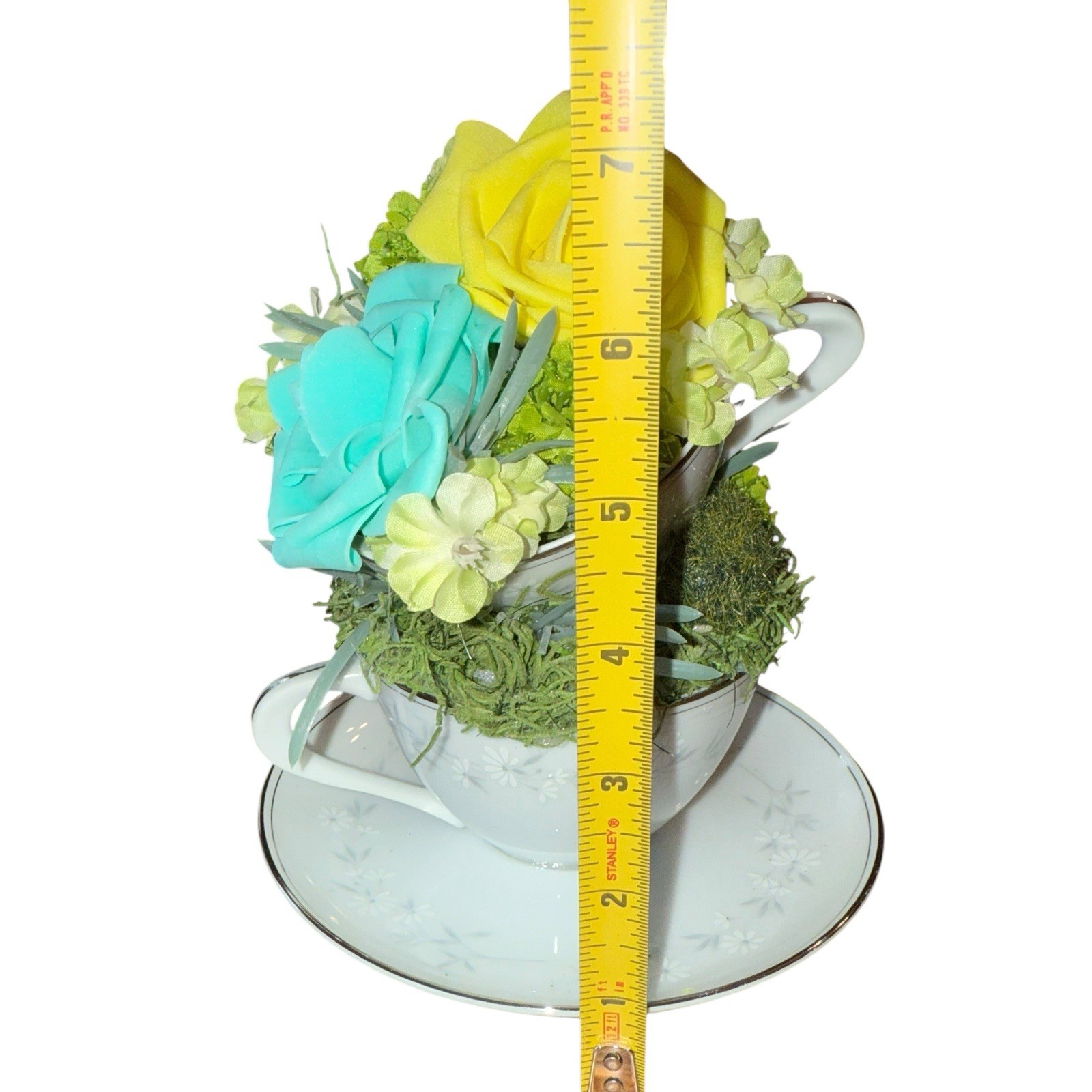 Double Decker Teacup Arrangement Home Decor Mother Birthday Wedding Gift