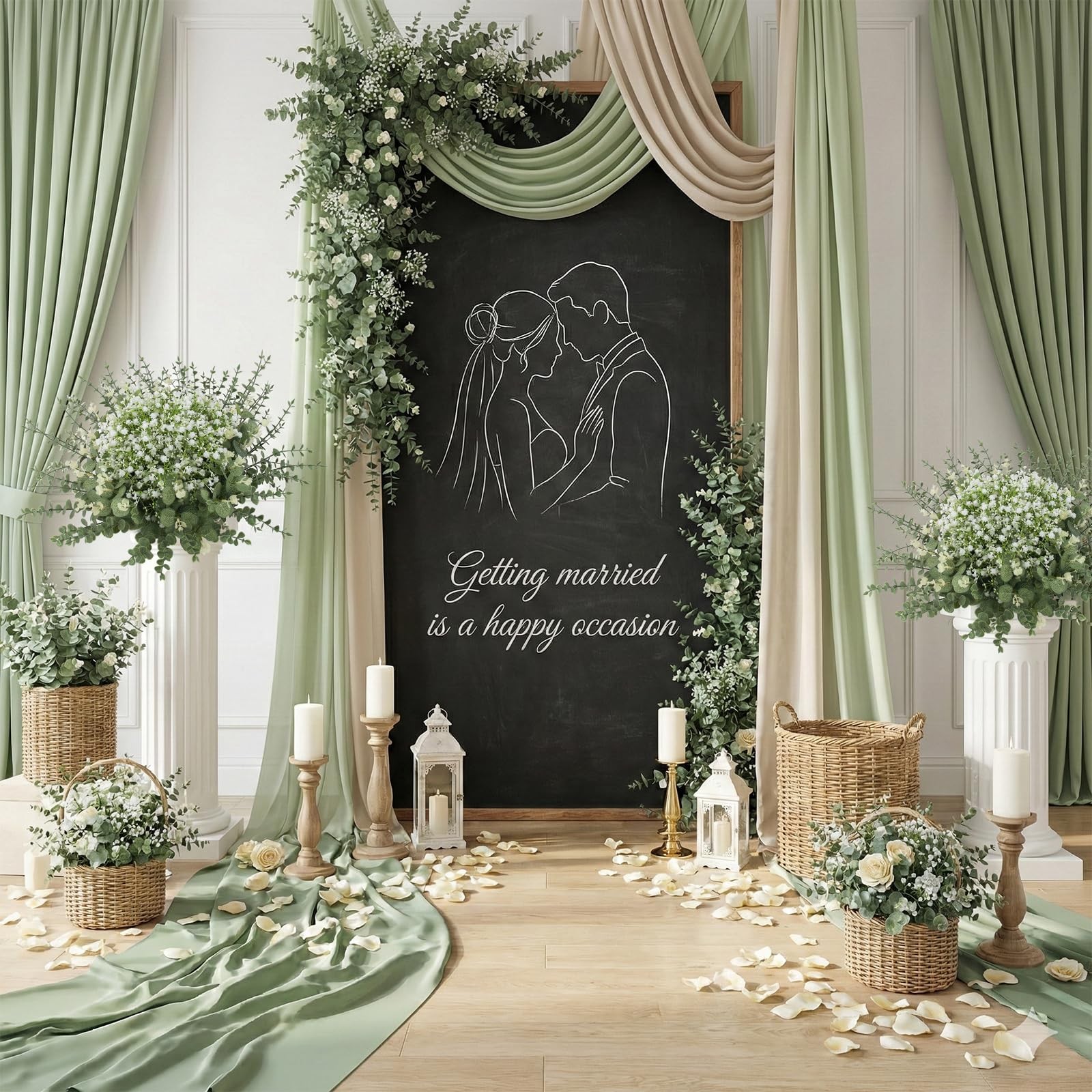 100 Pcs Mixed Greenery Artificial Eucalyptus Stems, Baby Breath Artificial Fl…