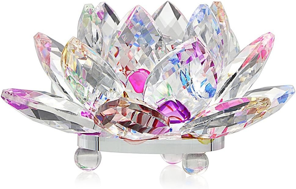 3-Inch Crystal Lotus Flower Decor with Gift Box – Feng Shui & Sun Catcher
