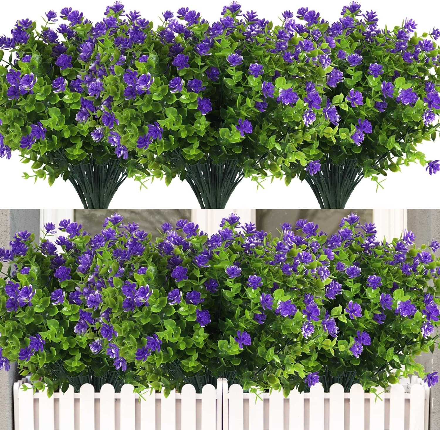 12 Bundles of UV Resistant Artificial Flowers – Lifelike Spring Decor for Home