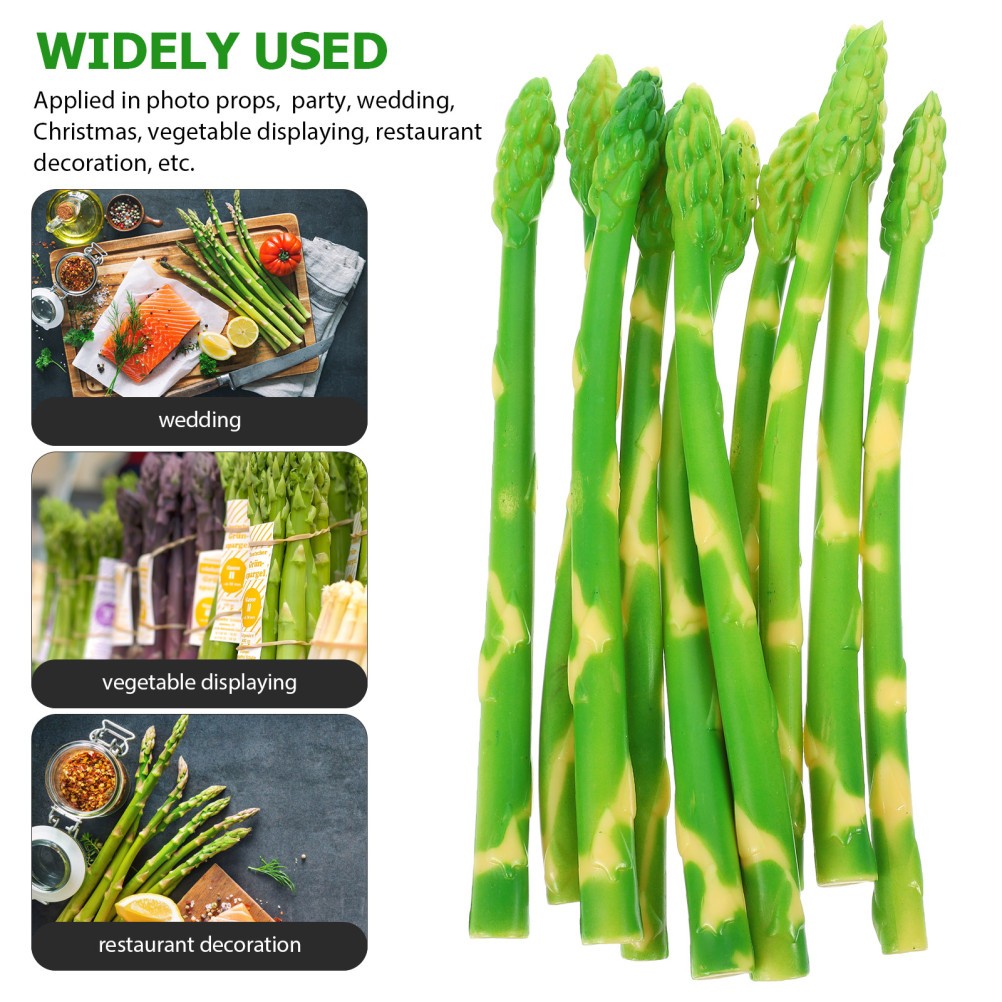 10 Pcs Realistic Artificial Asparagus Model for Catering Hall Decoration