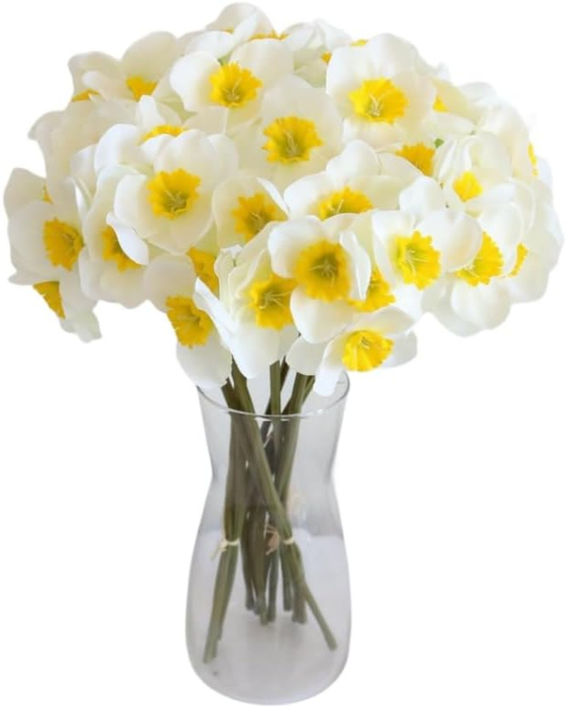 12 Stems Artificial Daffodil Flowers 16 Inch Faux Silk Daffodils Flowers Real
