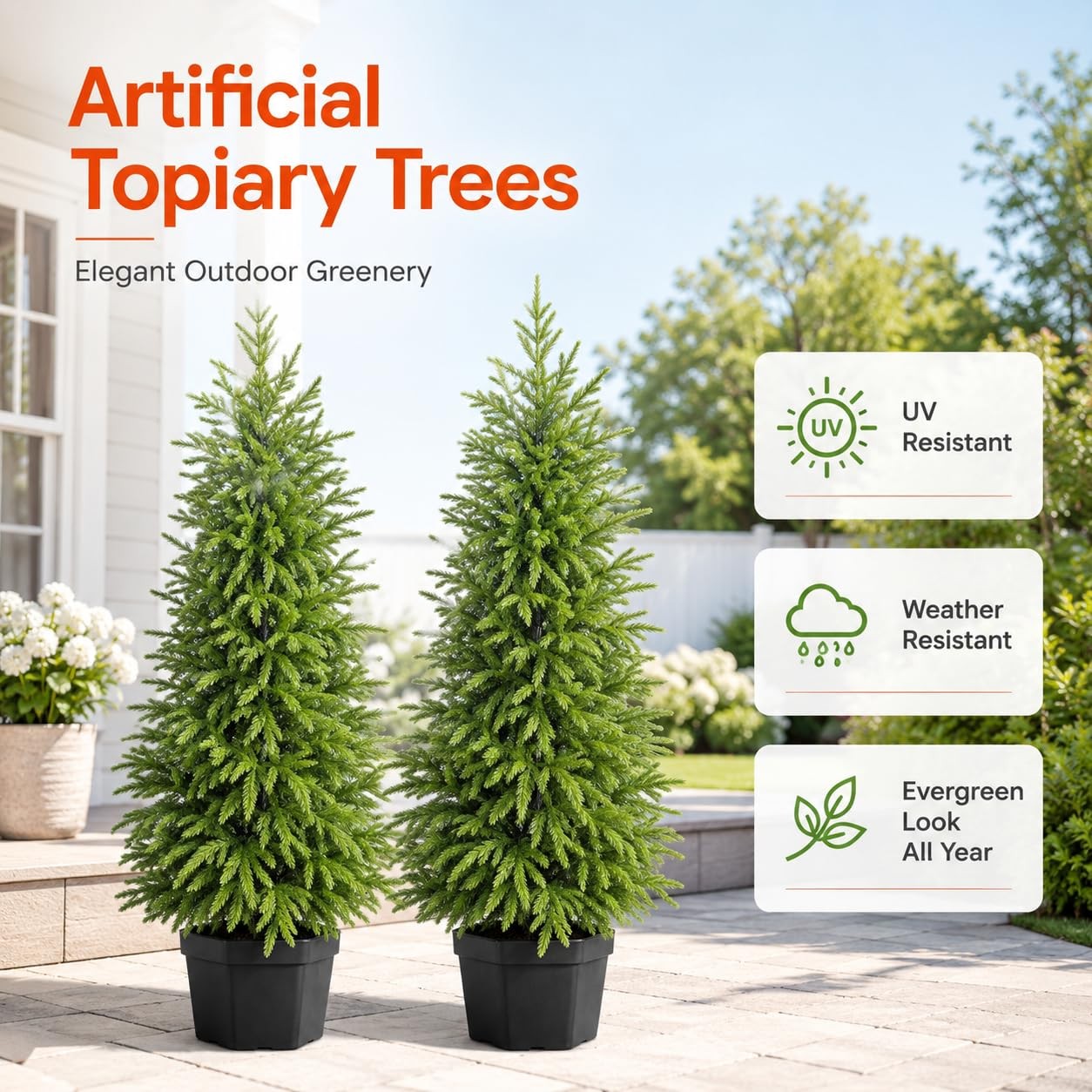 4FT Lighted Artificial Norfolk Pine Tree Outdoor with Lights｜Artificial Topia…