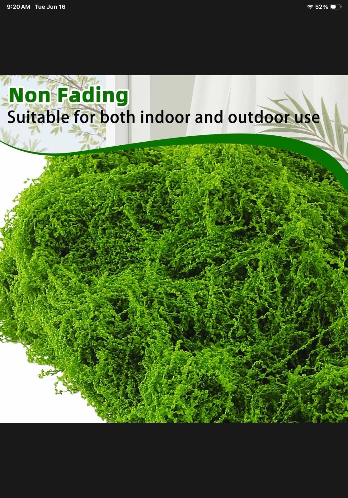 15 Ounces Fake Moss for Plants, Dual-Color Artificial Moss for Crafts
