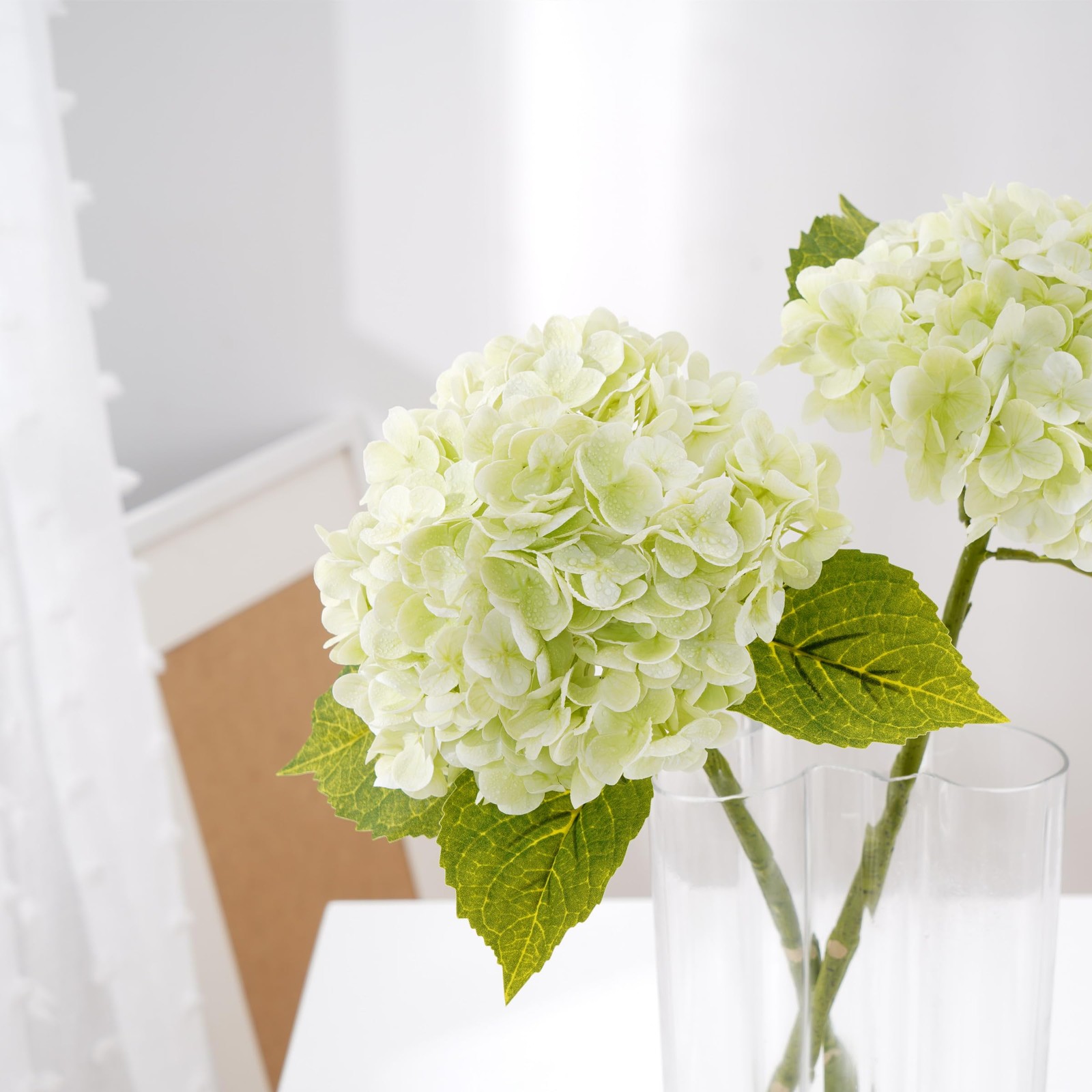 Waipfaru 21″ Real Touch Hydrangea Artificial Flowers with Long Stem & Leaves,…