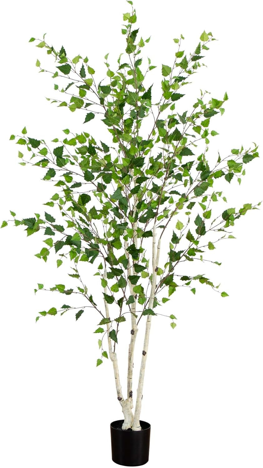 7Ft. Realistic Artificial Birch Tree with Touch-Feel Leaves for Home Decor