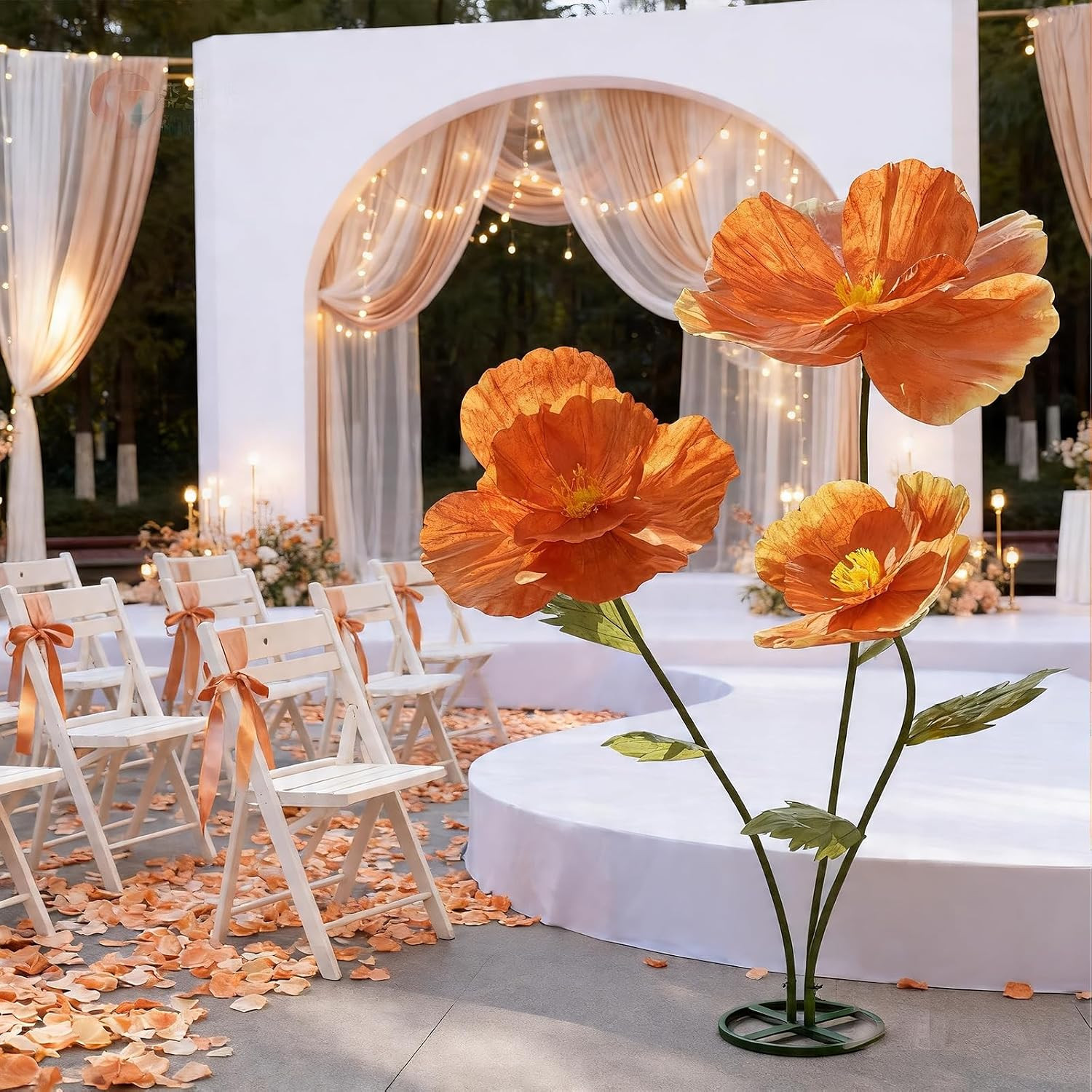 Giant Artificial Paper Flowers for Decoration with Stand,Tall Artificial Bloom f