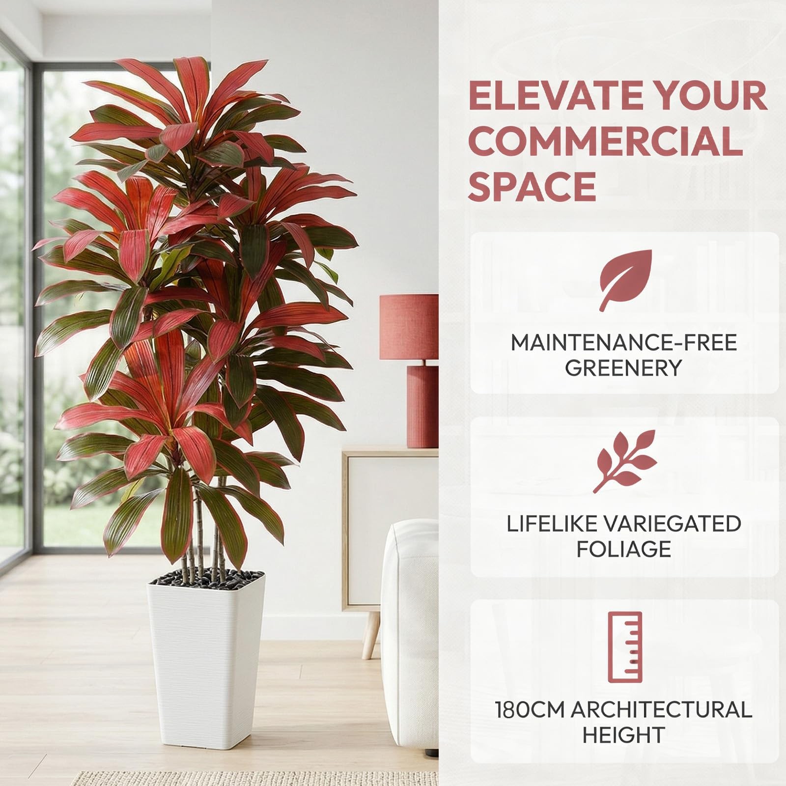 Artificial Dracaena Tree：6FT Faux Silk Tropical Yucca Floor Trees Realistic F…