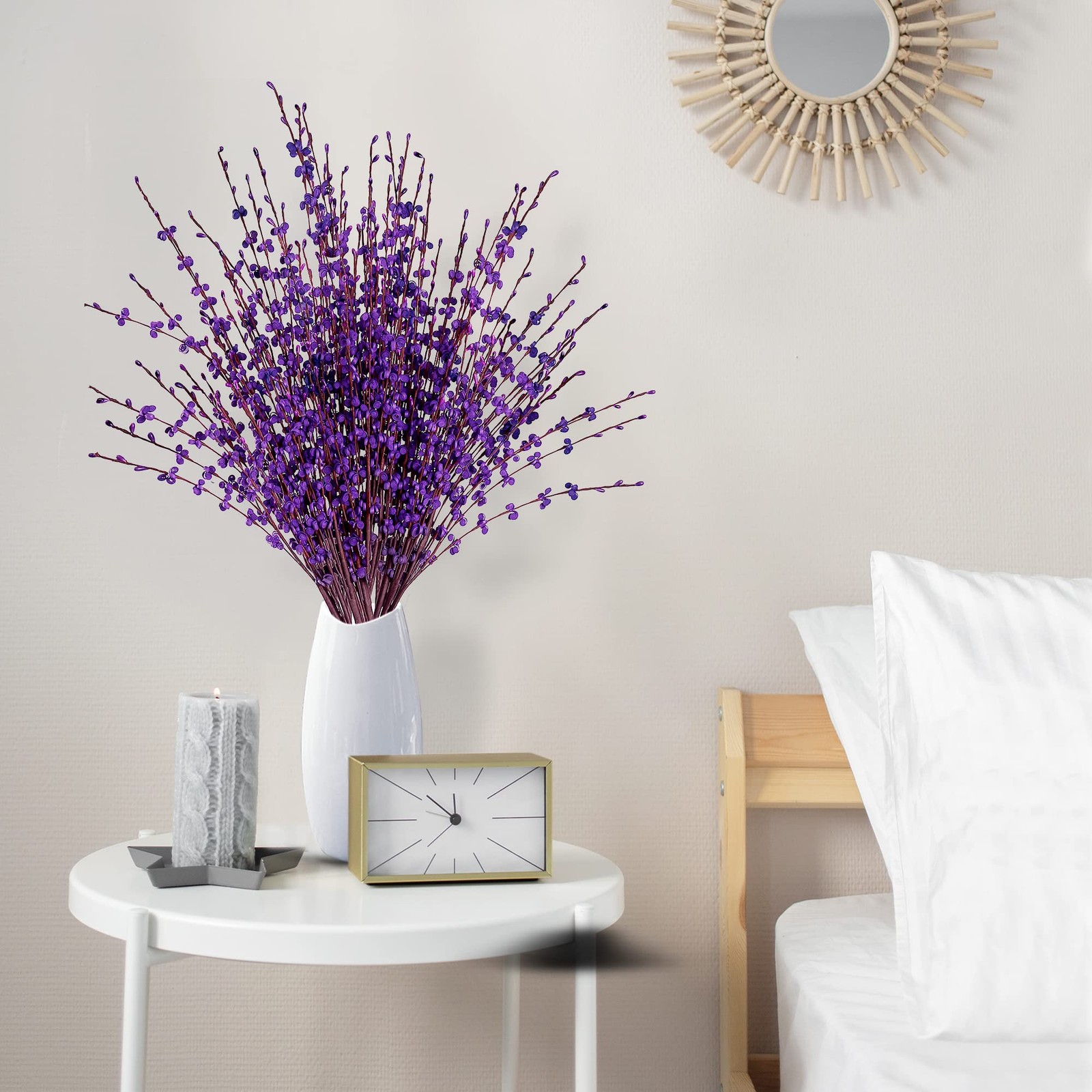 10 Pcs 29.5â€™â€™ Long Artificial Jasmine Flowers Tall Fake Flower Dark Purple