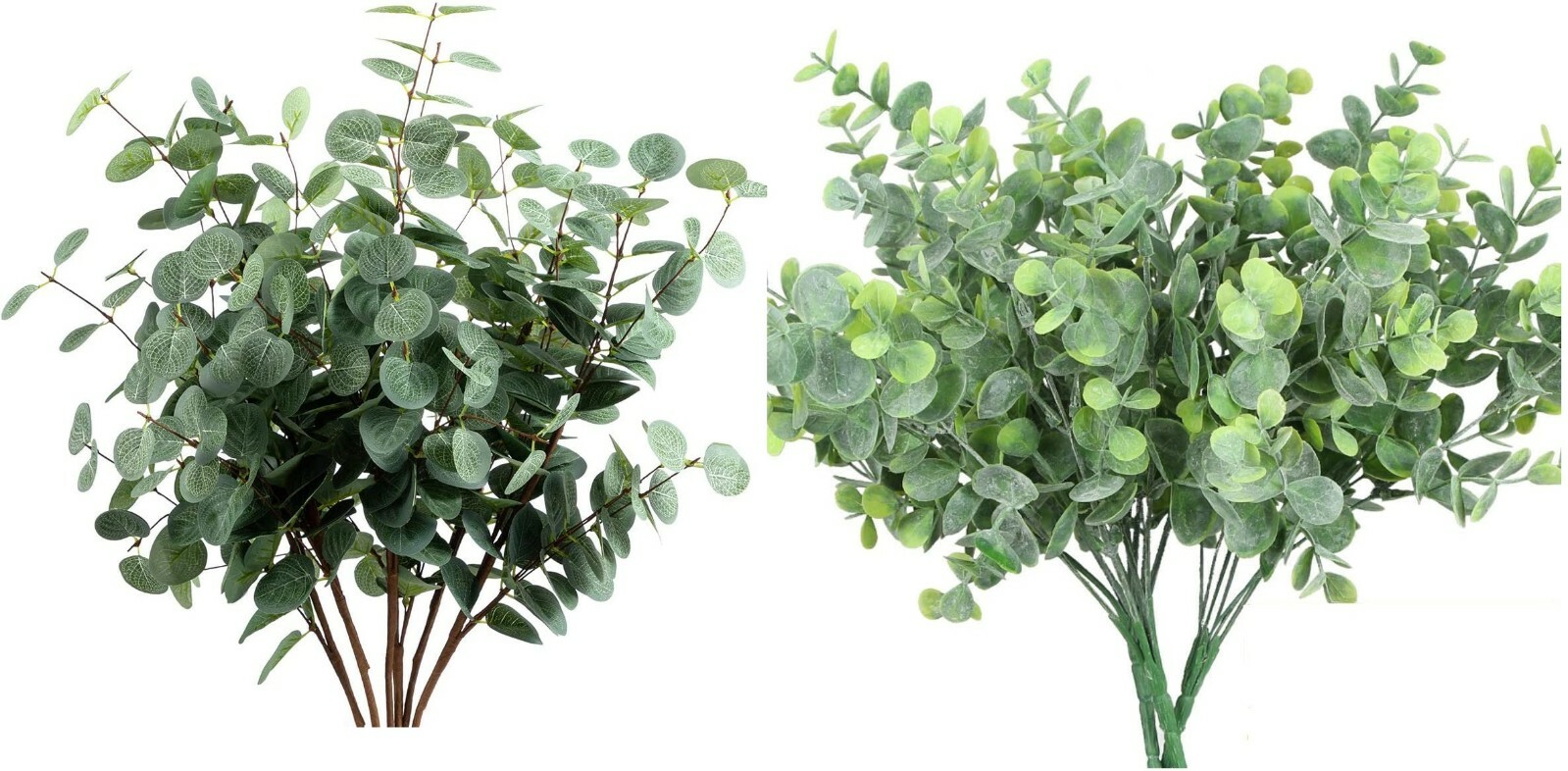 19” 2 pack Faux Eucalyptus Greenery Bunch, Fake Artificial Eucalyptus Bushes