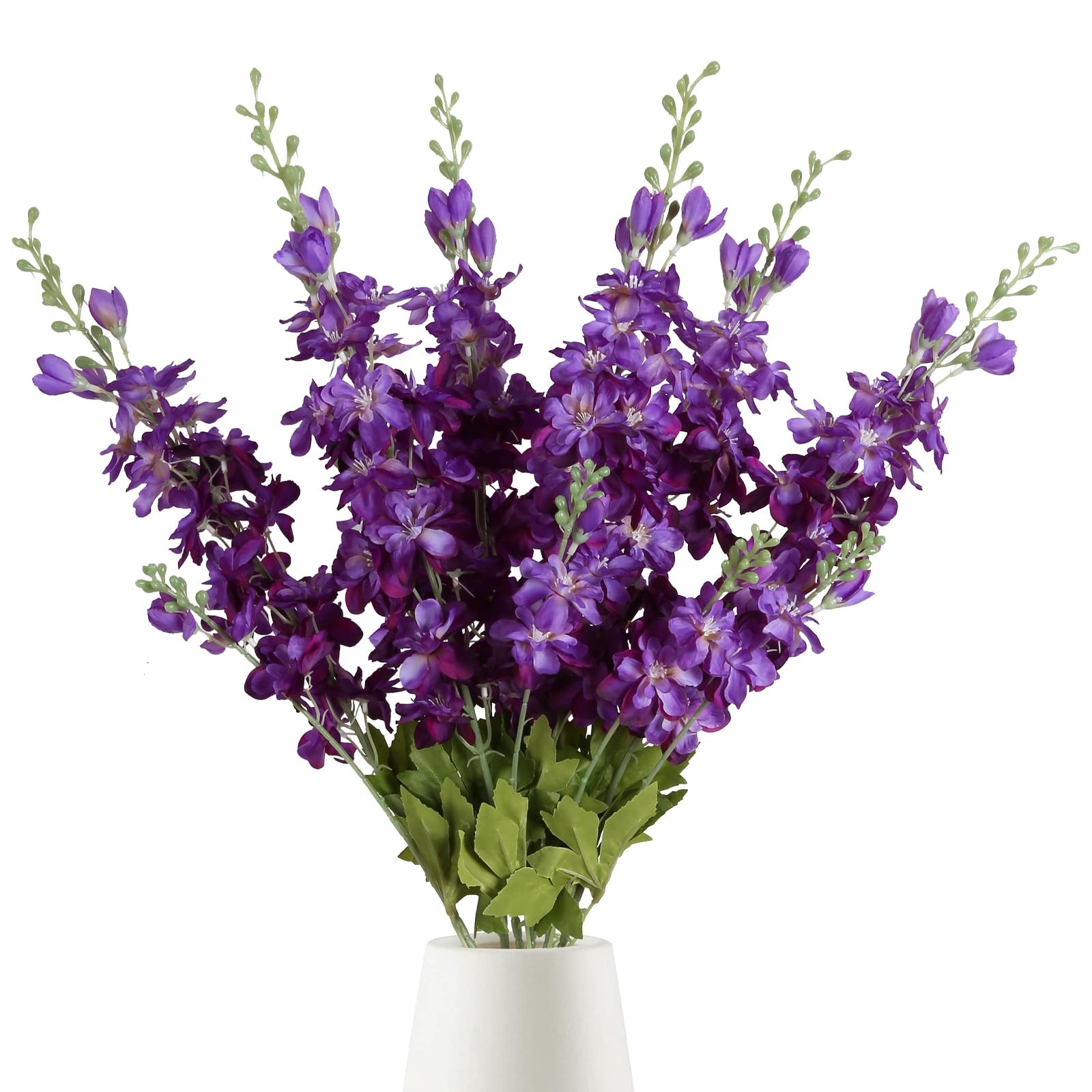 6PCS Purple Delphinium Artificial Flowers 33″ Long Stem Larkspur Silk Flowers…