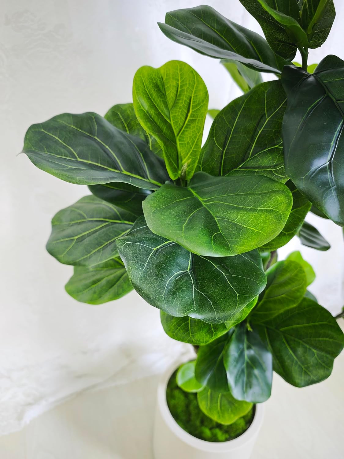 Fiddle Leaf Fig Tree Artificial 4.5FT – 54 Inch Tall Fake Plant Indoor Faux Tree